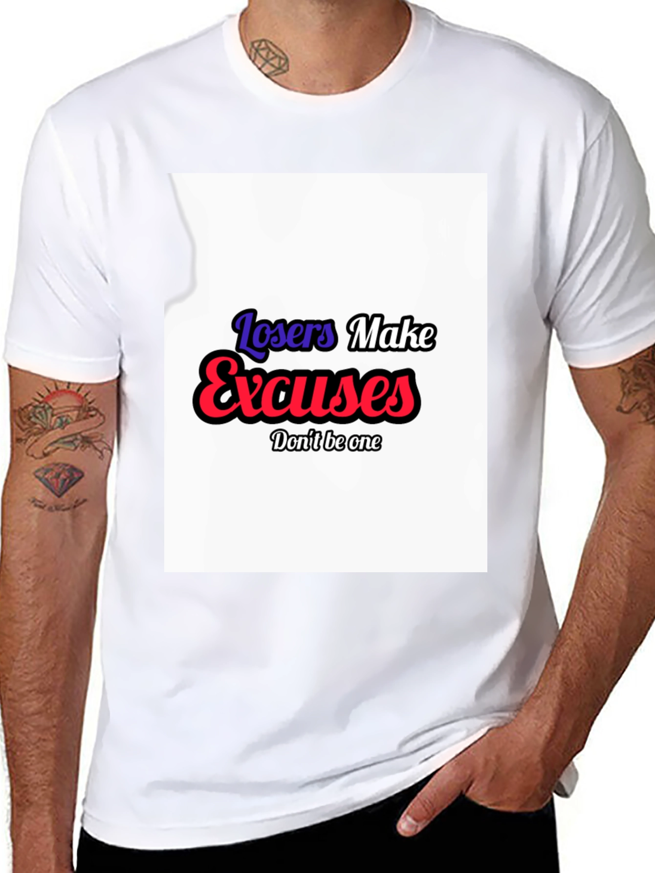 Losers Make Excuses Graphic Tee - Black