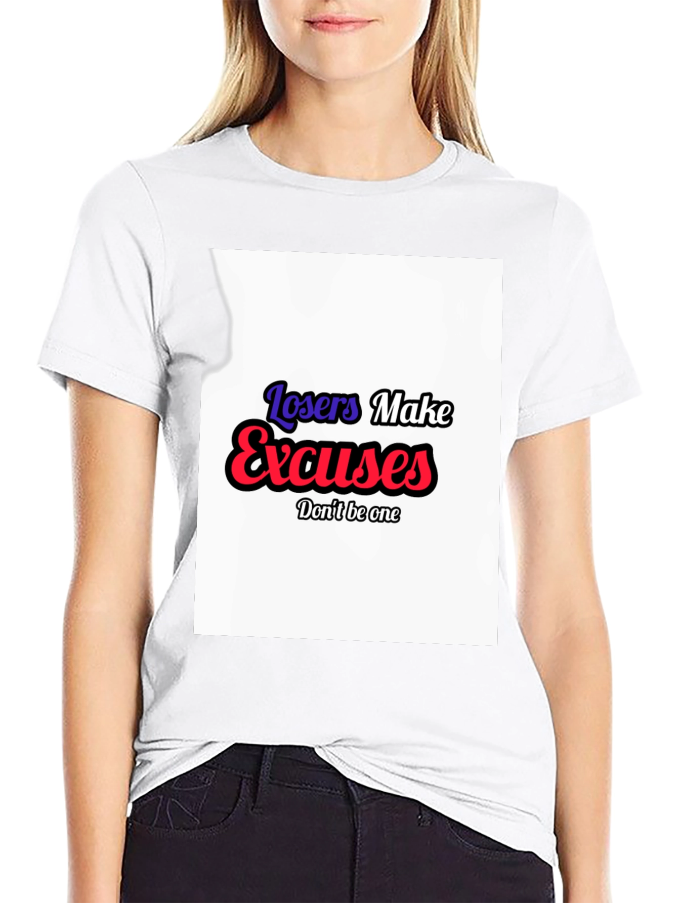 Losers Make Excuses Graphic Tee - Black