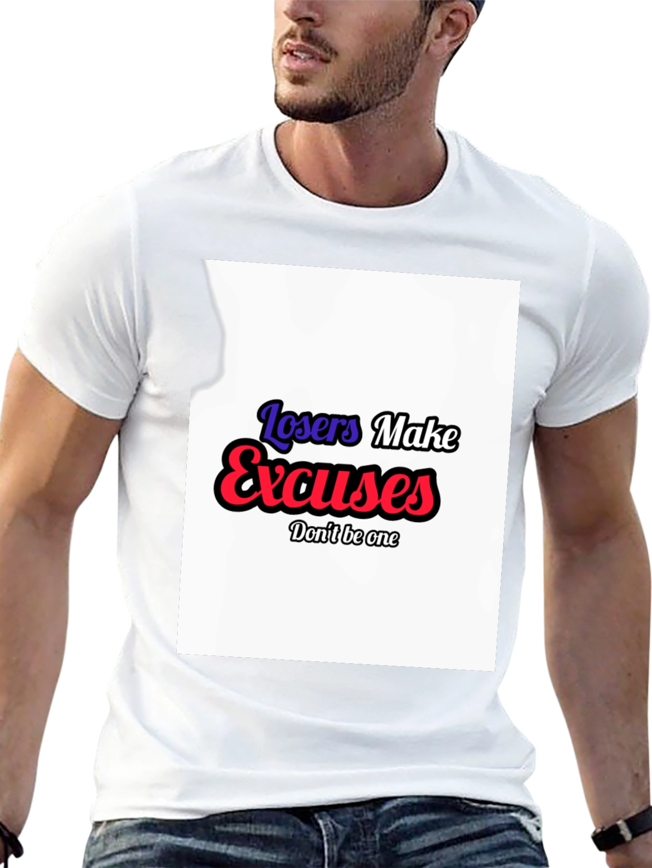 Losers Make Excuses Graphic Tee - Black