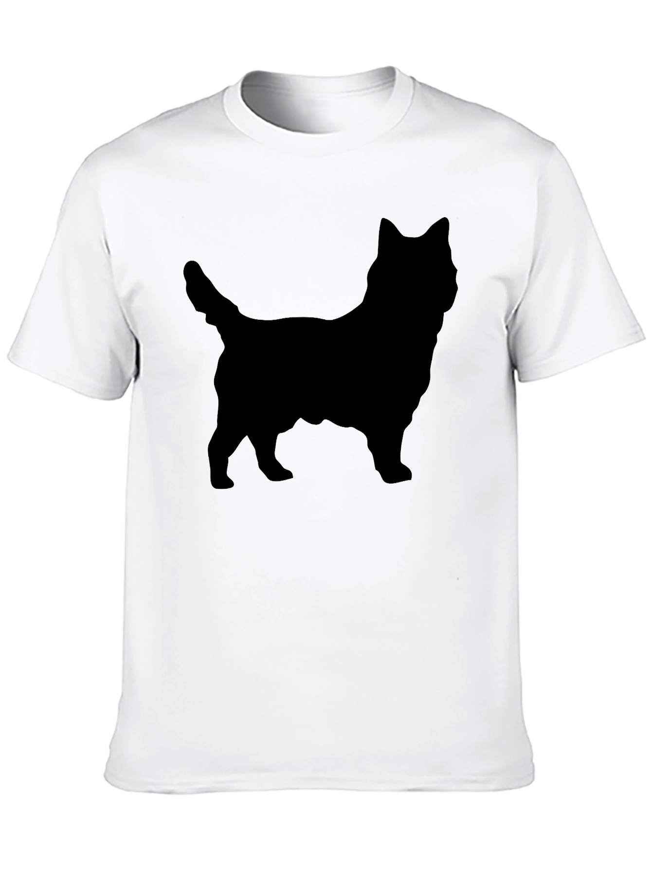 Dog Silhouette Black T-Shirt - Casual Wear