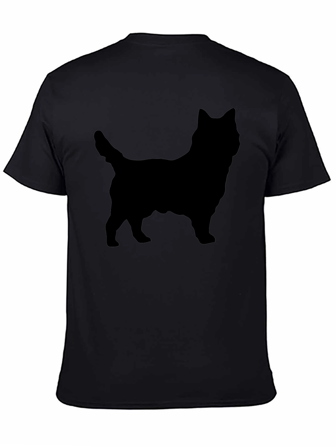 Dog Silhouette Black T-Shirt - Casual Wear