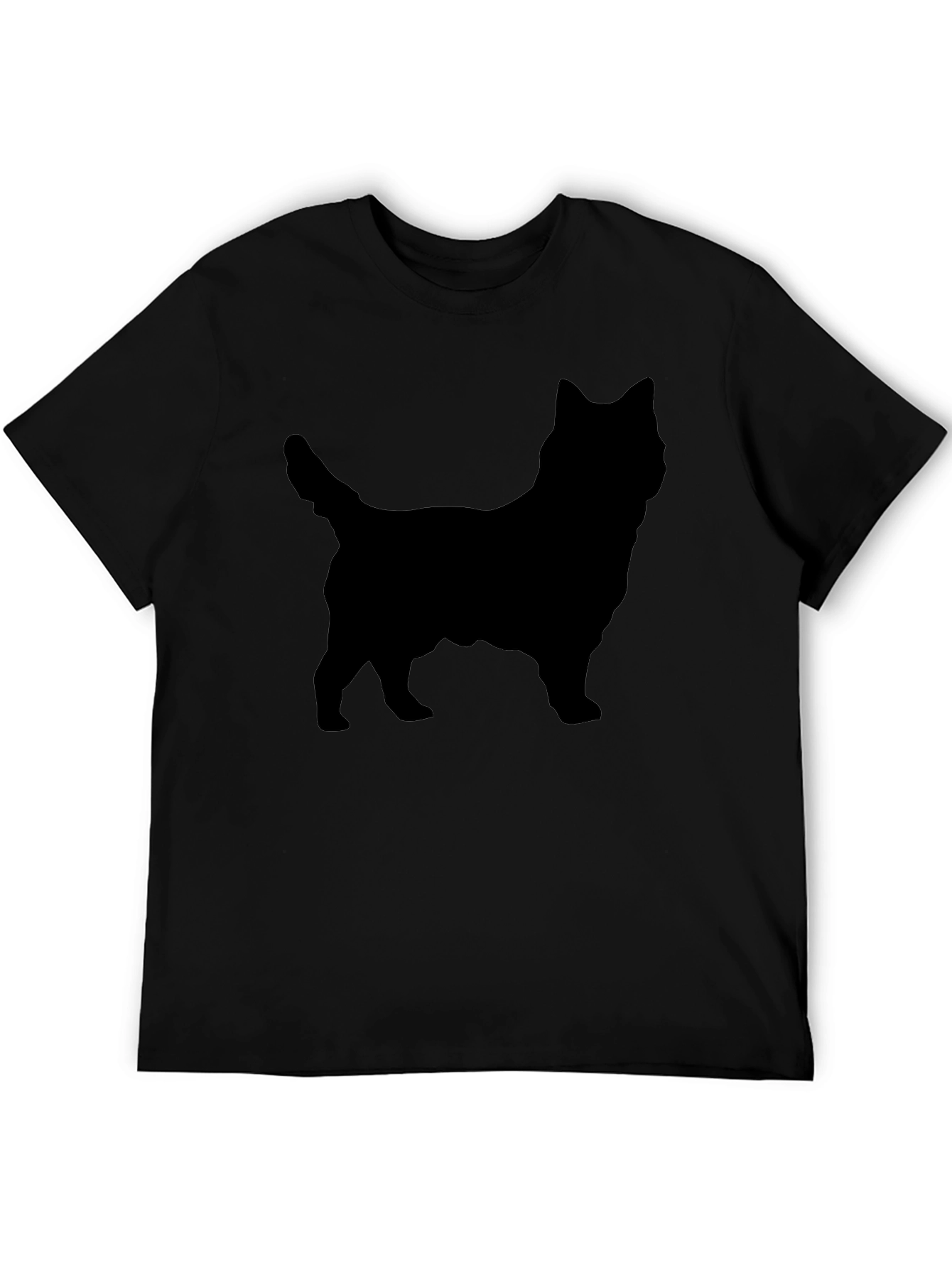 Dog Silhouette Black T-Shirt - Casual Wear