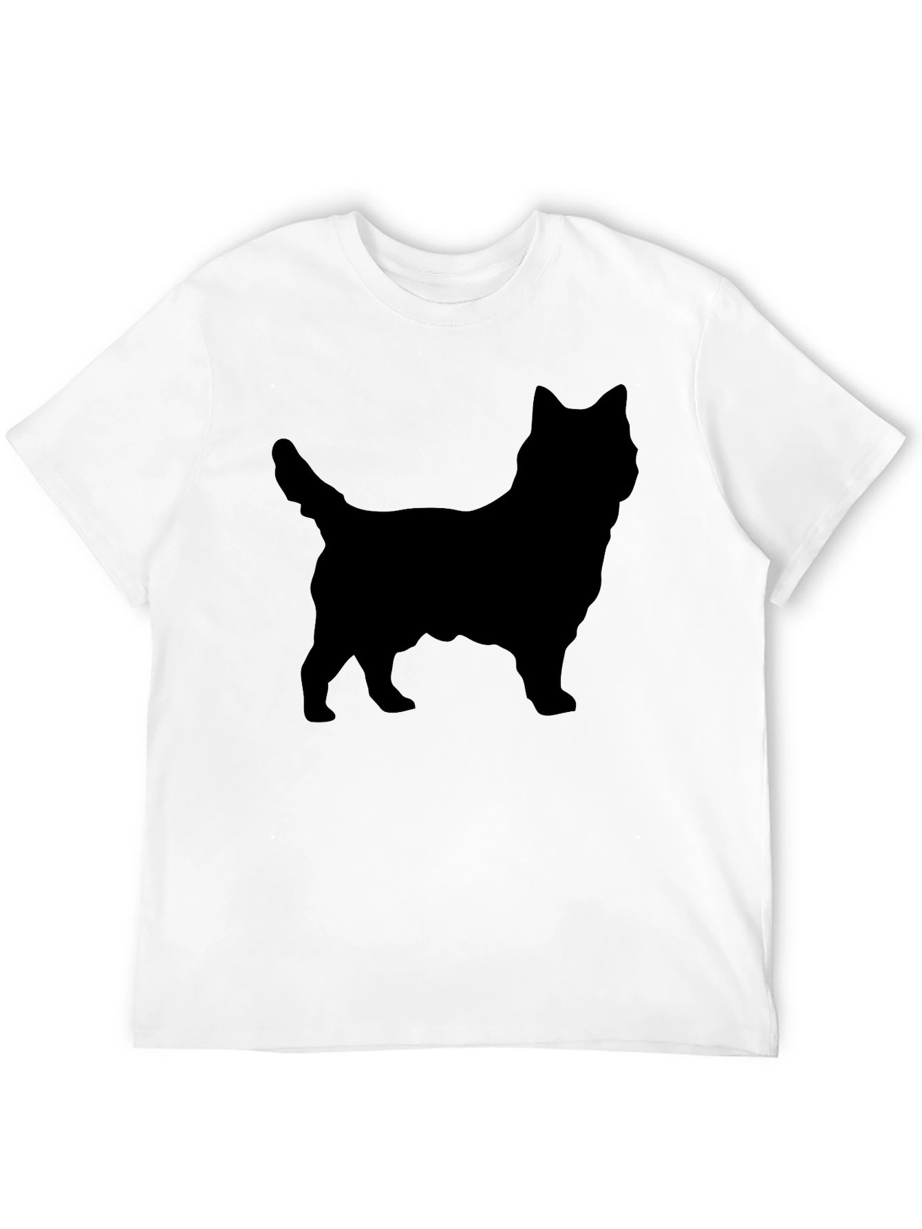 Dog Silhouette Black T-Shirt - Casual Wear