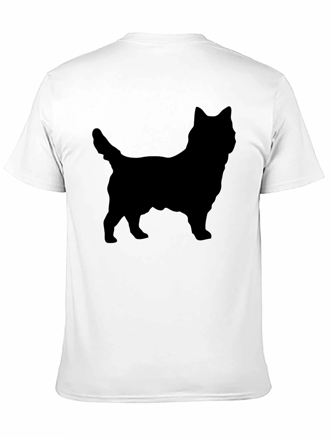 Dog Silhouette Black T-Shirt - Casual Wear