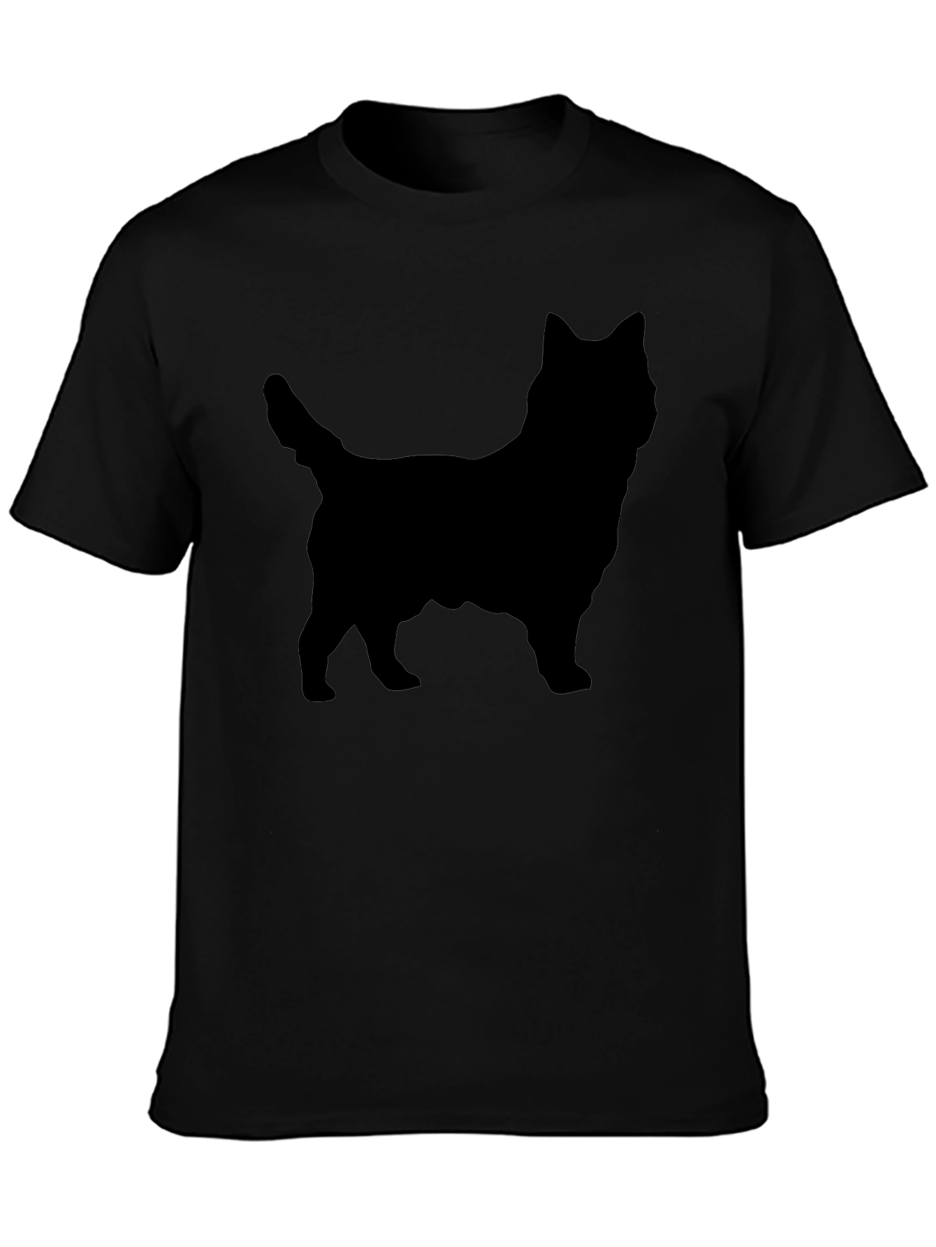Dog Silhouette Black T-Shirt - Casual Wear