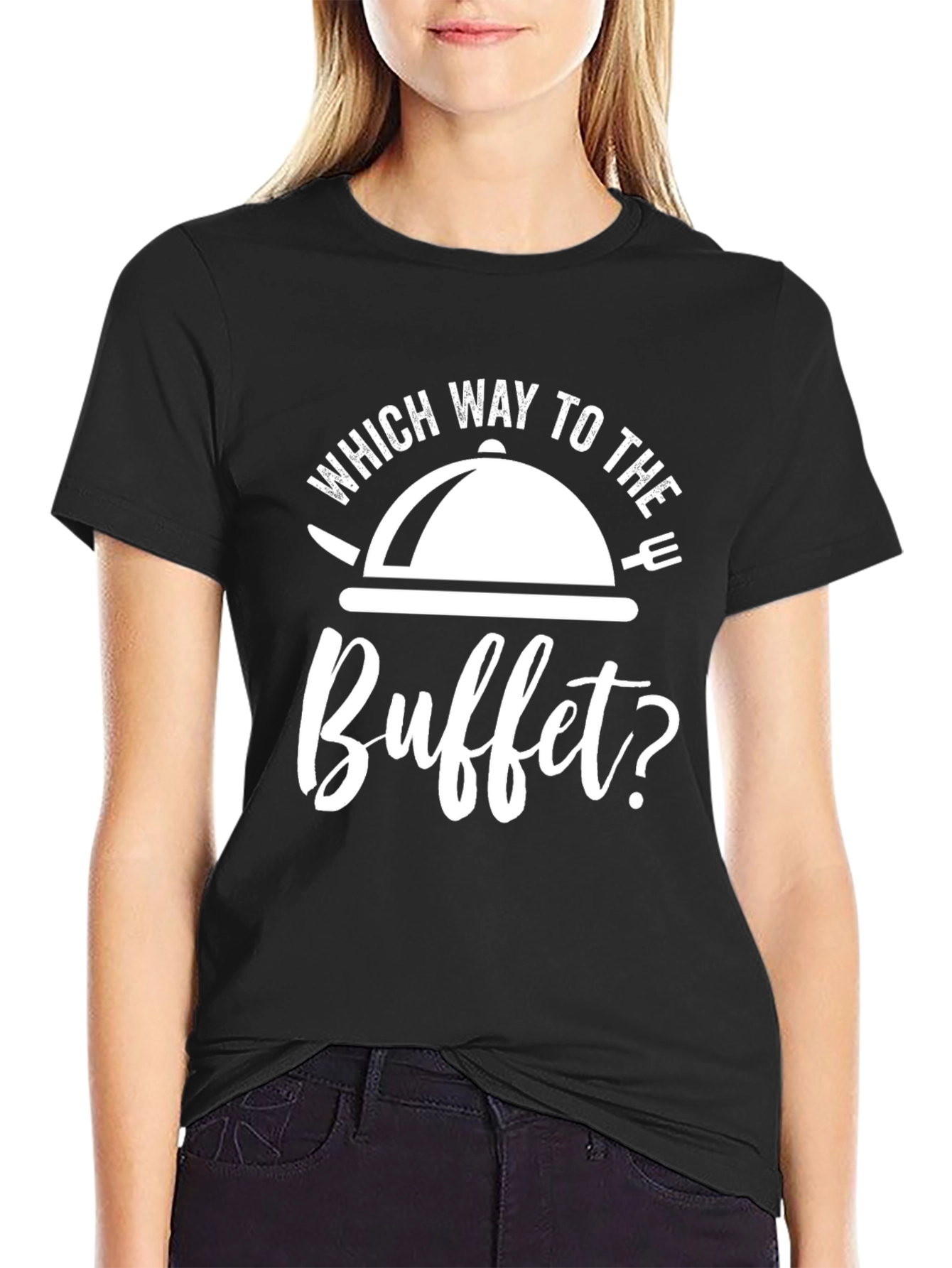 Which Way To The Buffet T-Shirt - Black Tee