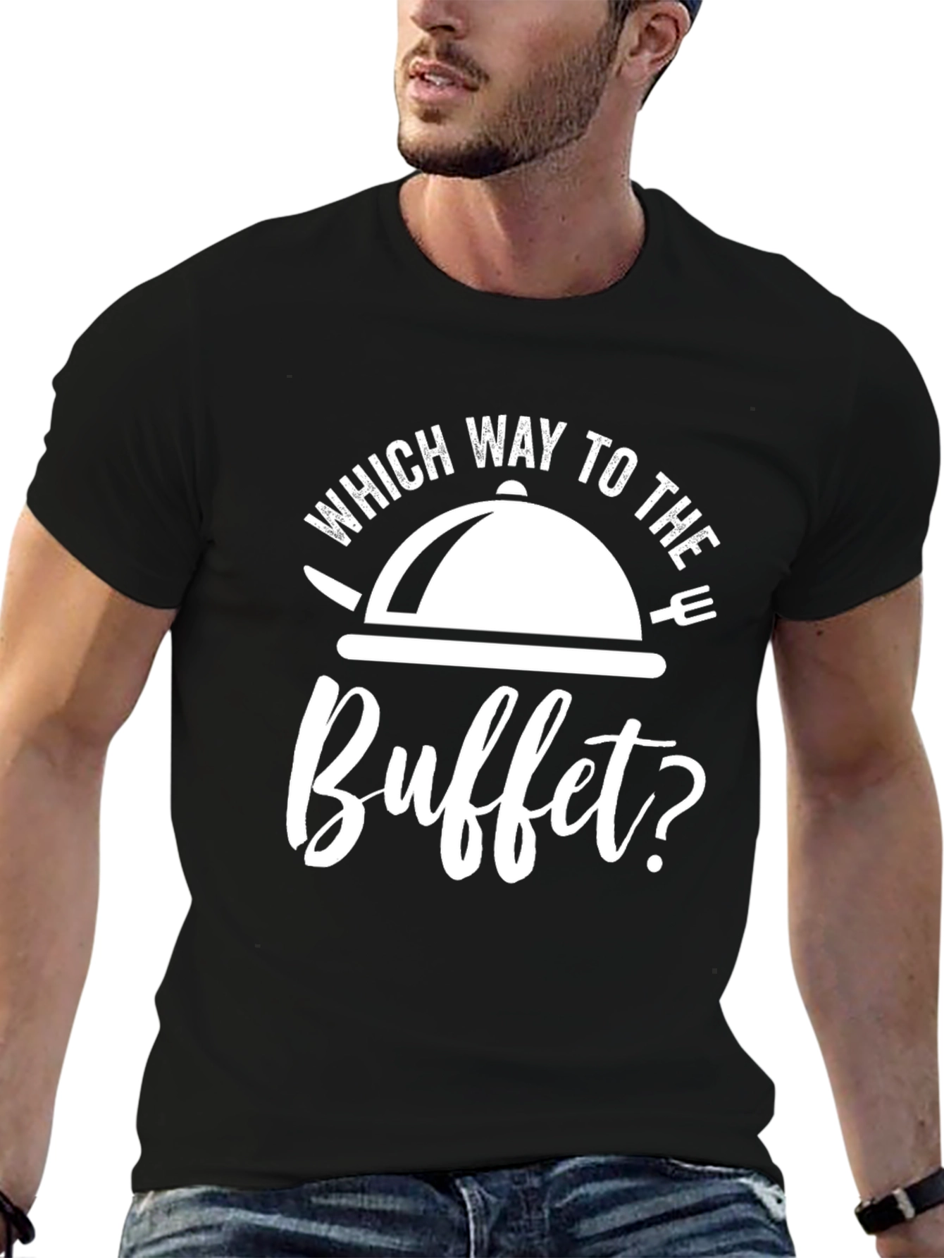 Which Way To The Buffet T-Shirt - Black Tee
