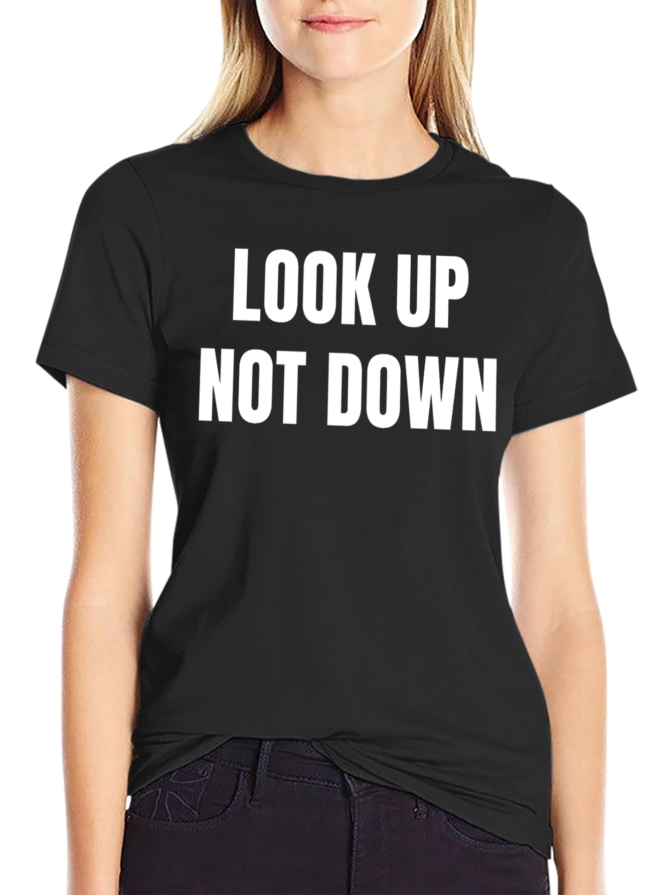 Look Up Not Down Graphic Tee - Motivational Shirt