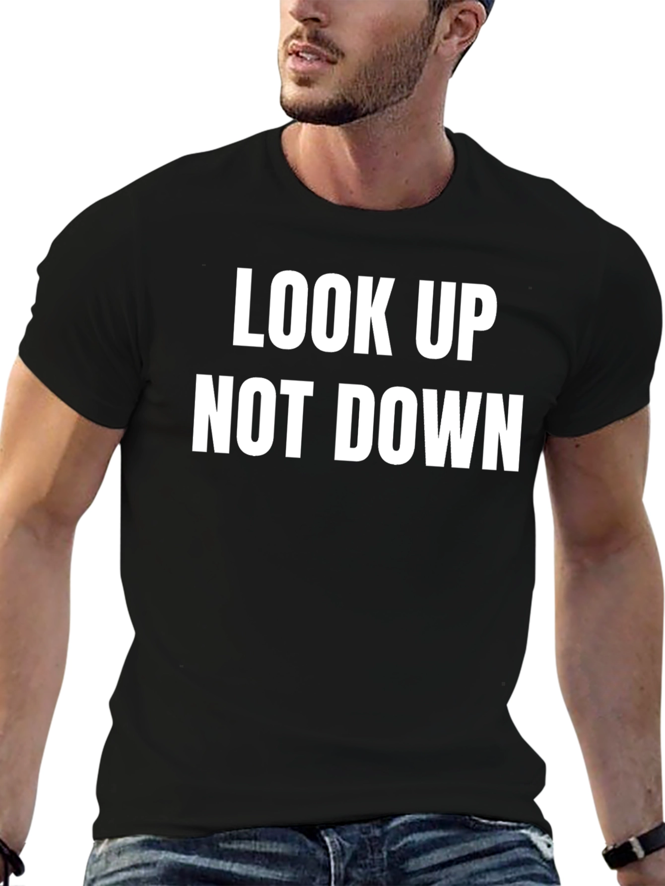 Look Up Not Down Graphic Tee - Motivational Shirt