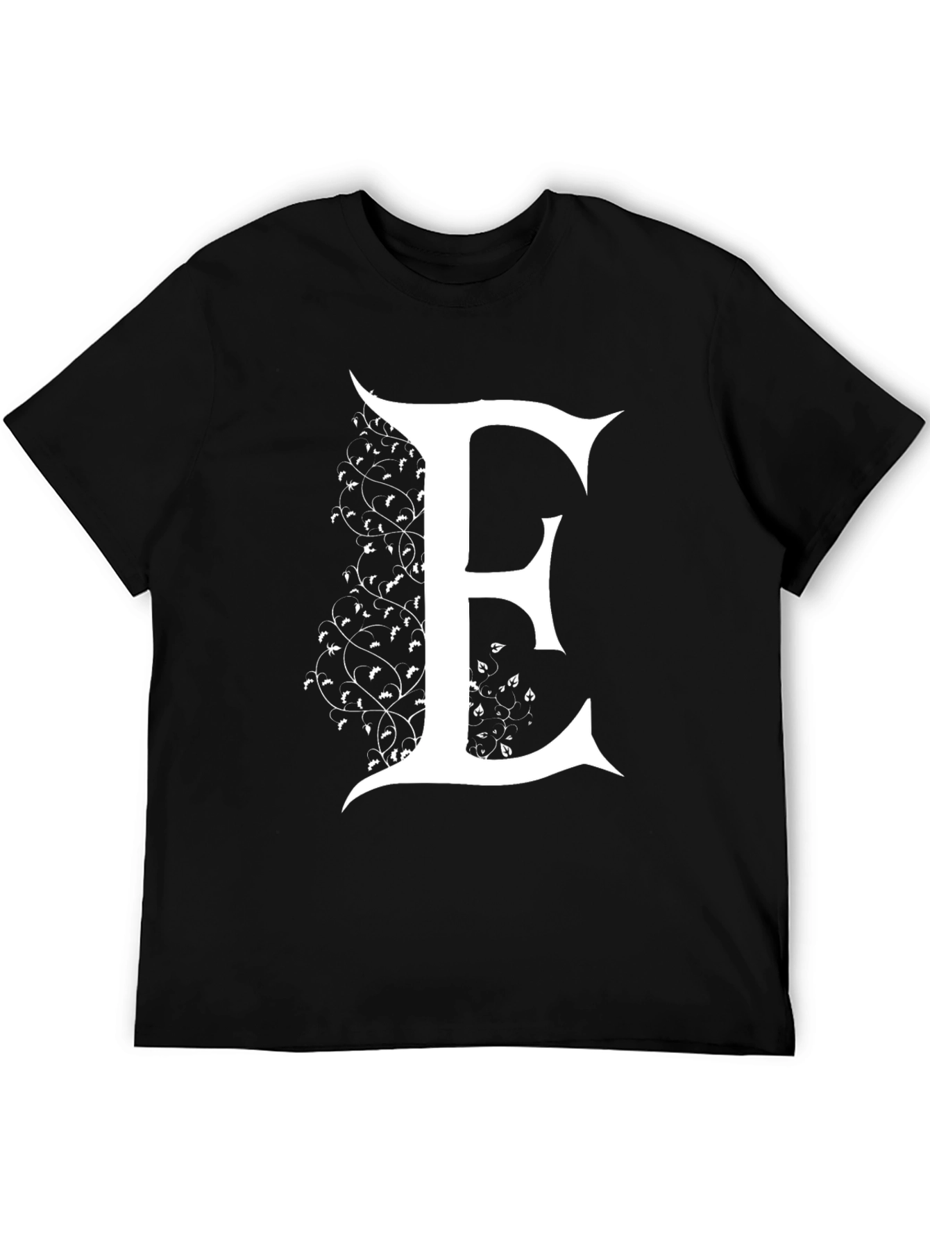 Letter E Floral Design T-Shirt