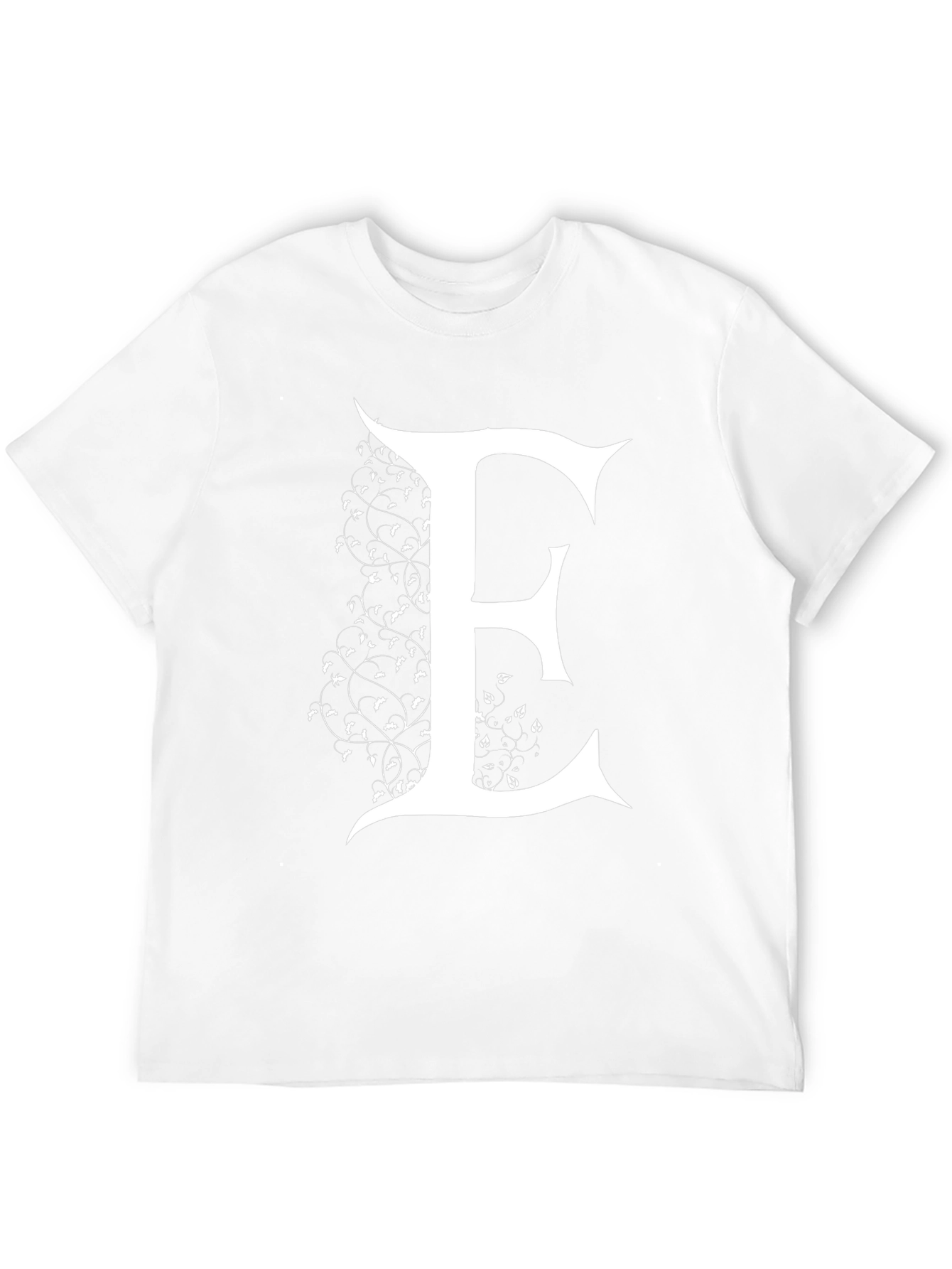 Letter E Floral Design T-Shirt