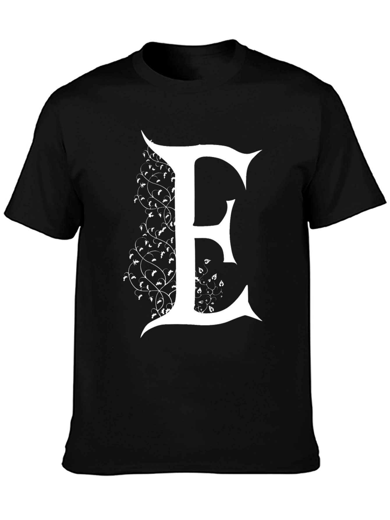Letter E Floral Design T-Shirt