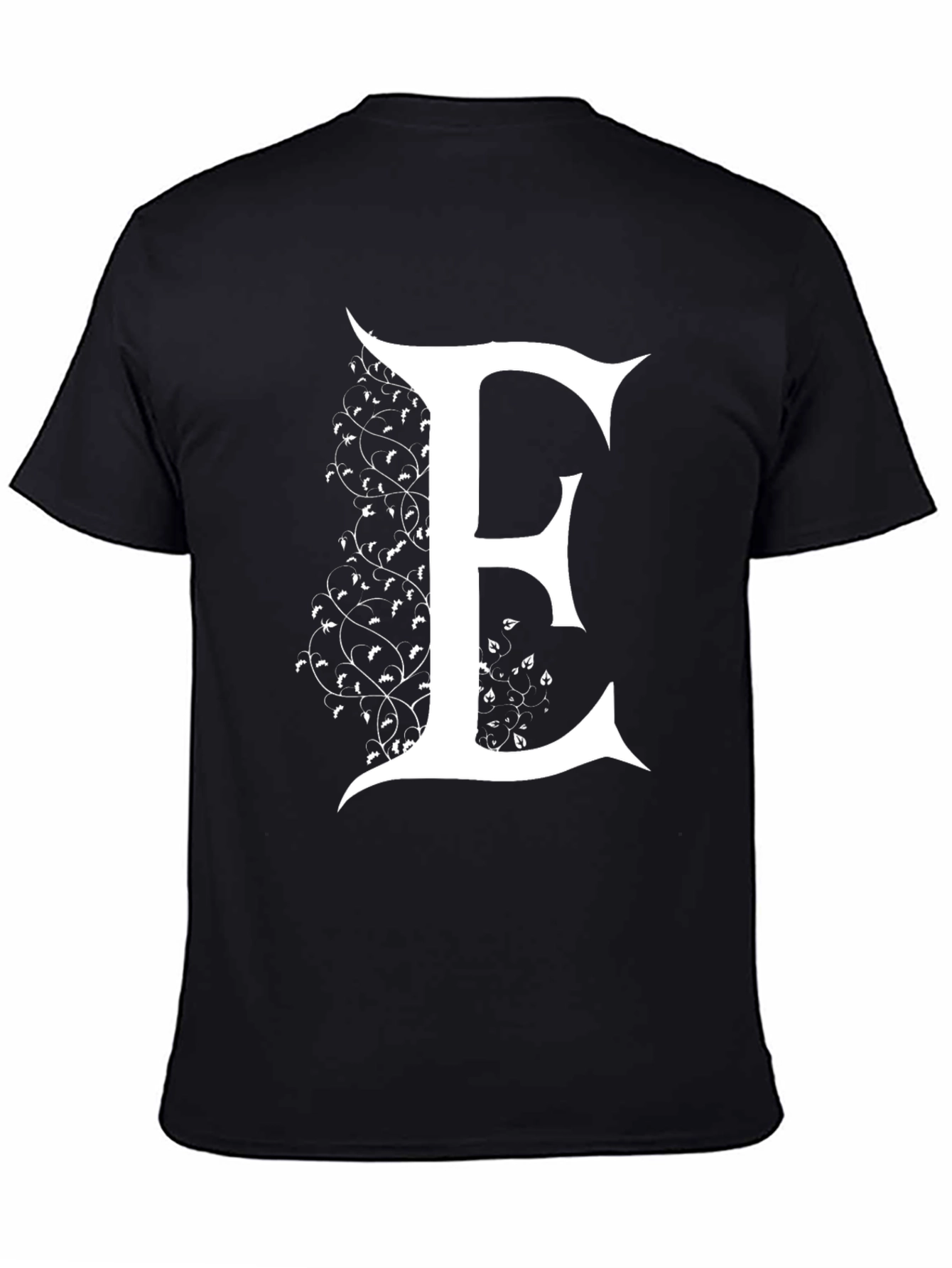 Letter E Floral Design T-Shirt