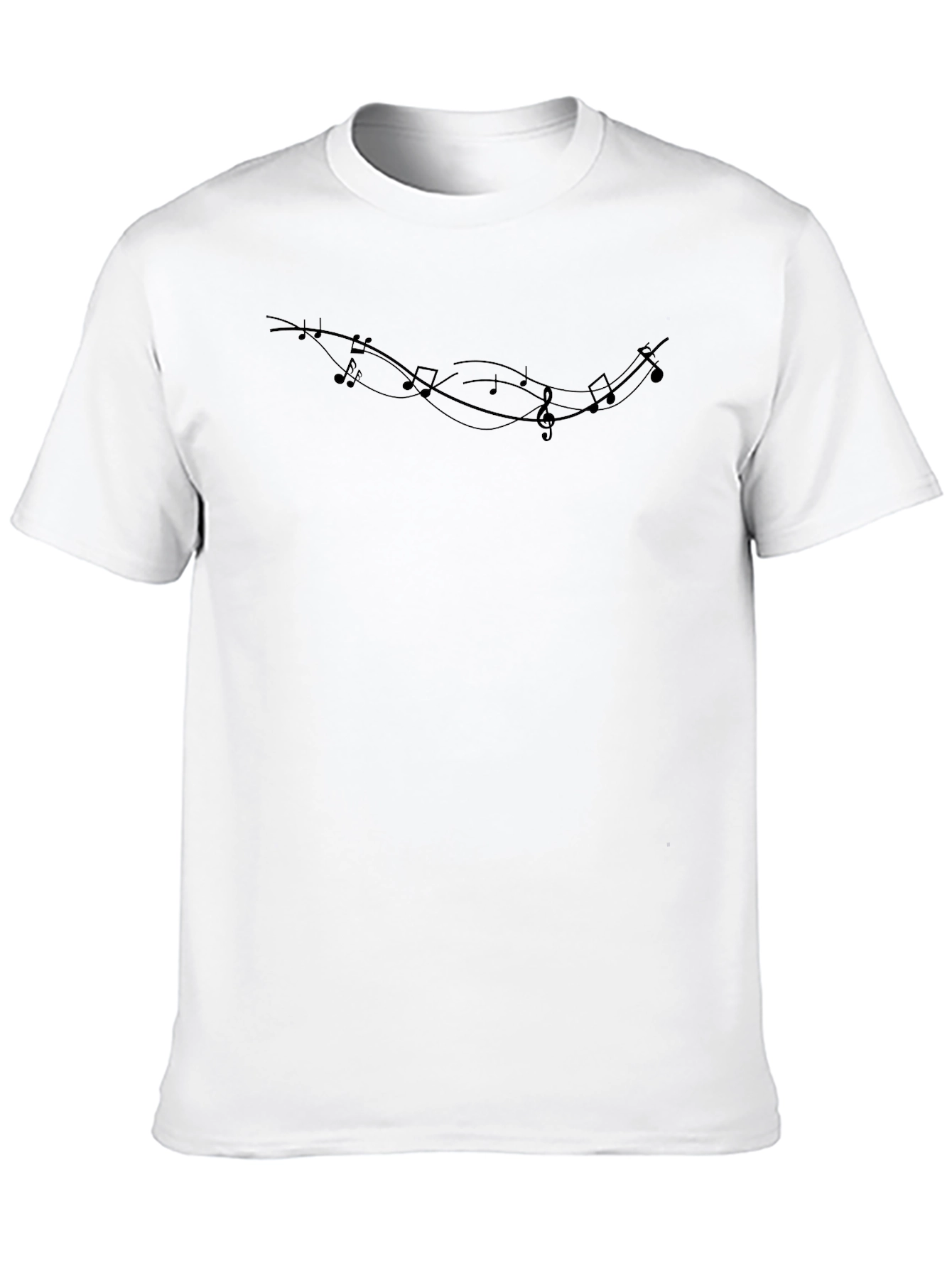 Music Note Graphic Tee - Black Casual T-Shirt