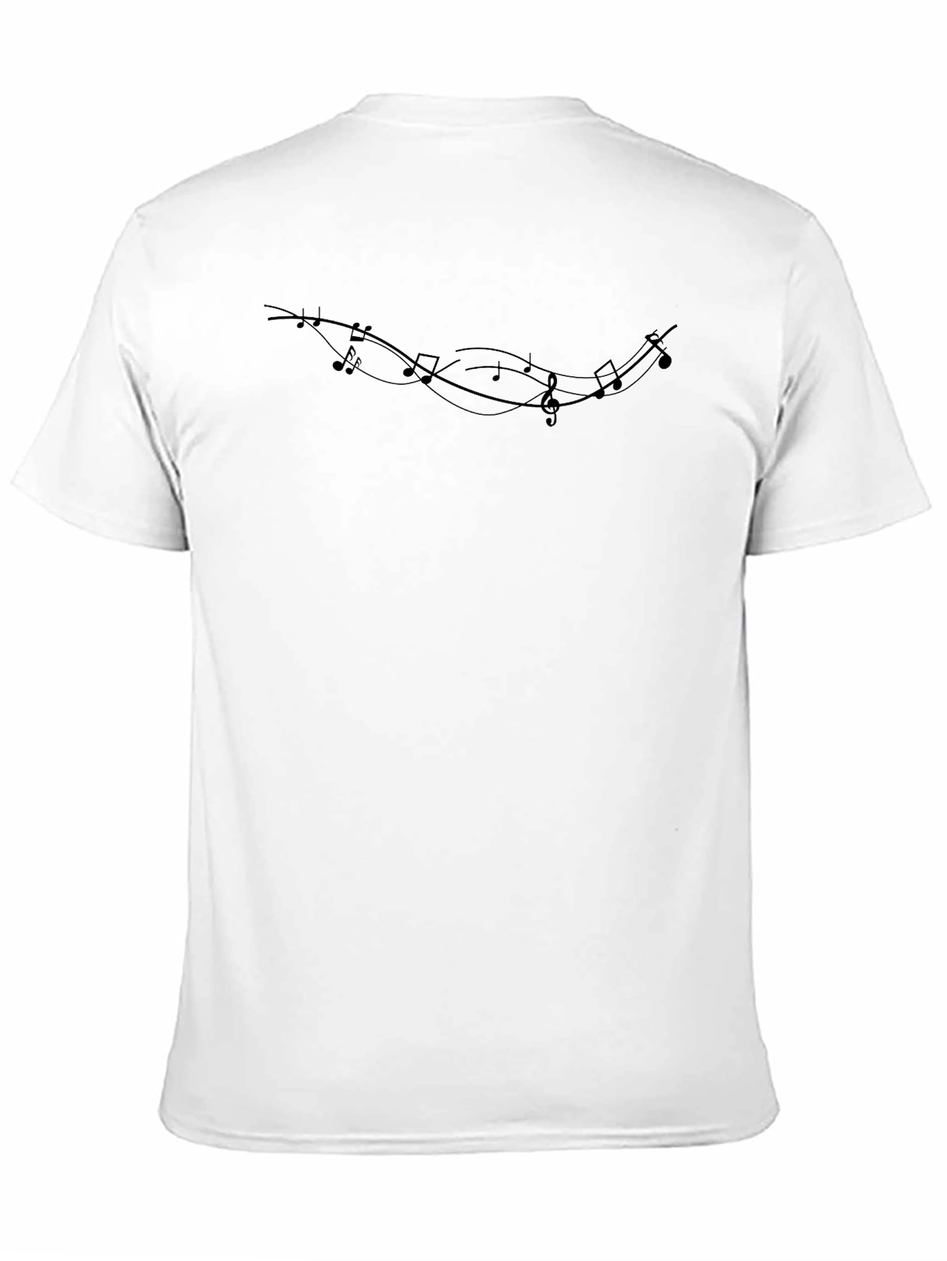 Music Note Graphic Tee - Black Casual T-Shirt