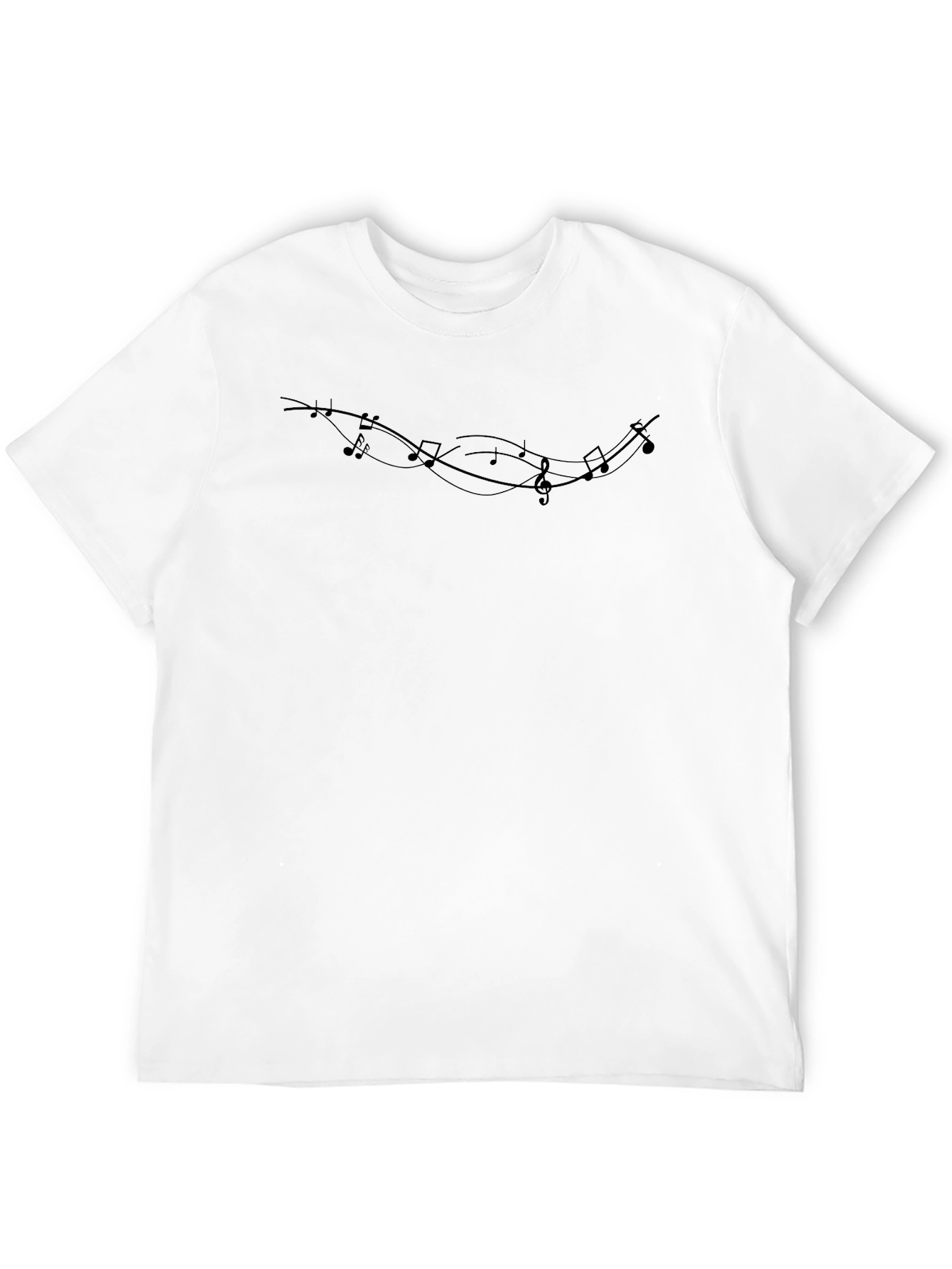 Music Note Graphic Tee - Black Casual T-Shirt