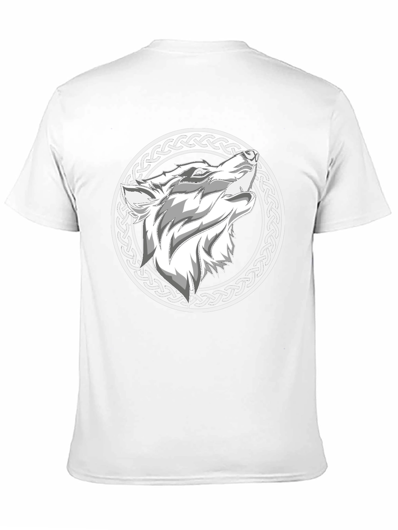 Wolf Head Celtic Knot Design Black T-Shirt