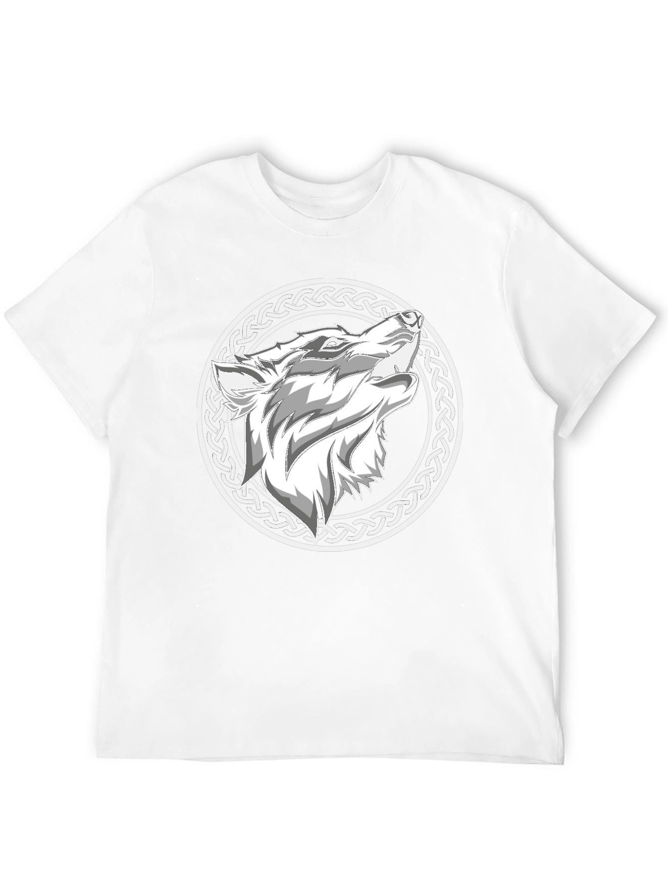 Wolf Head Celtic Knot Design Black T-Shirt
