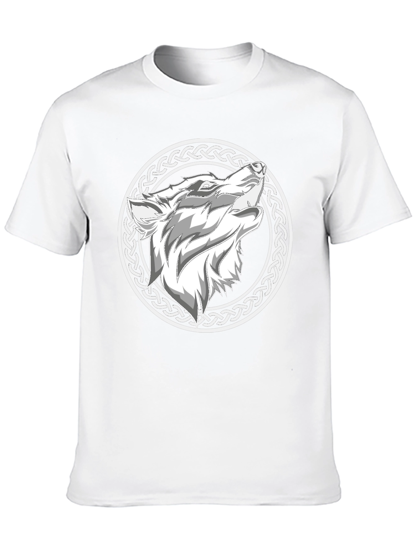 Wolf Head Celtic Knot Design Black T-Shirt