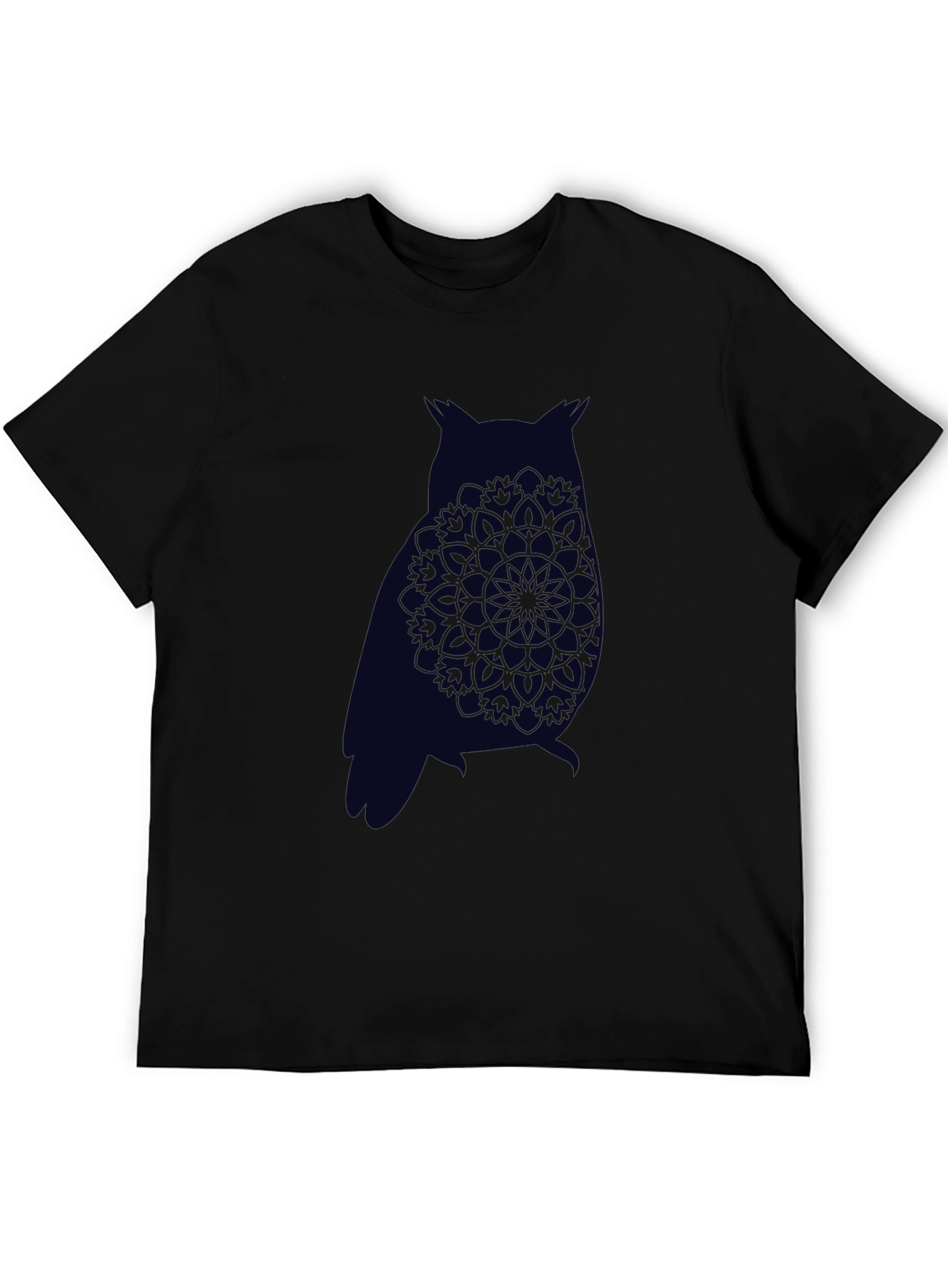 Owl Mandala Graphic Tee - Mens Black T-Shirt