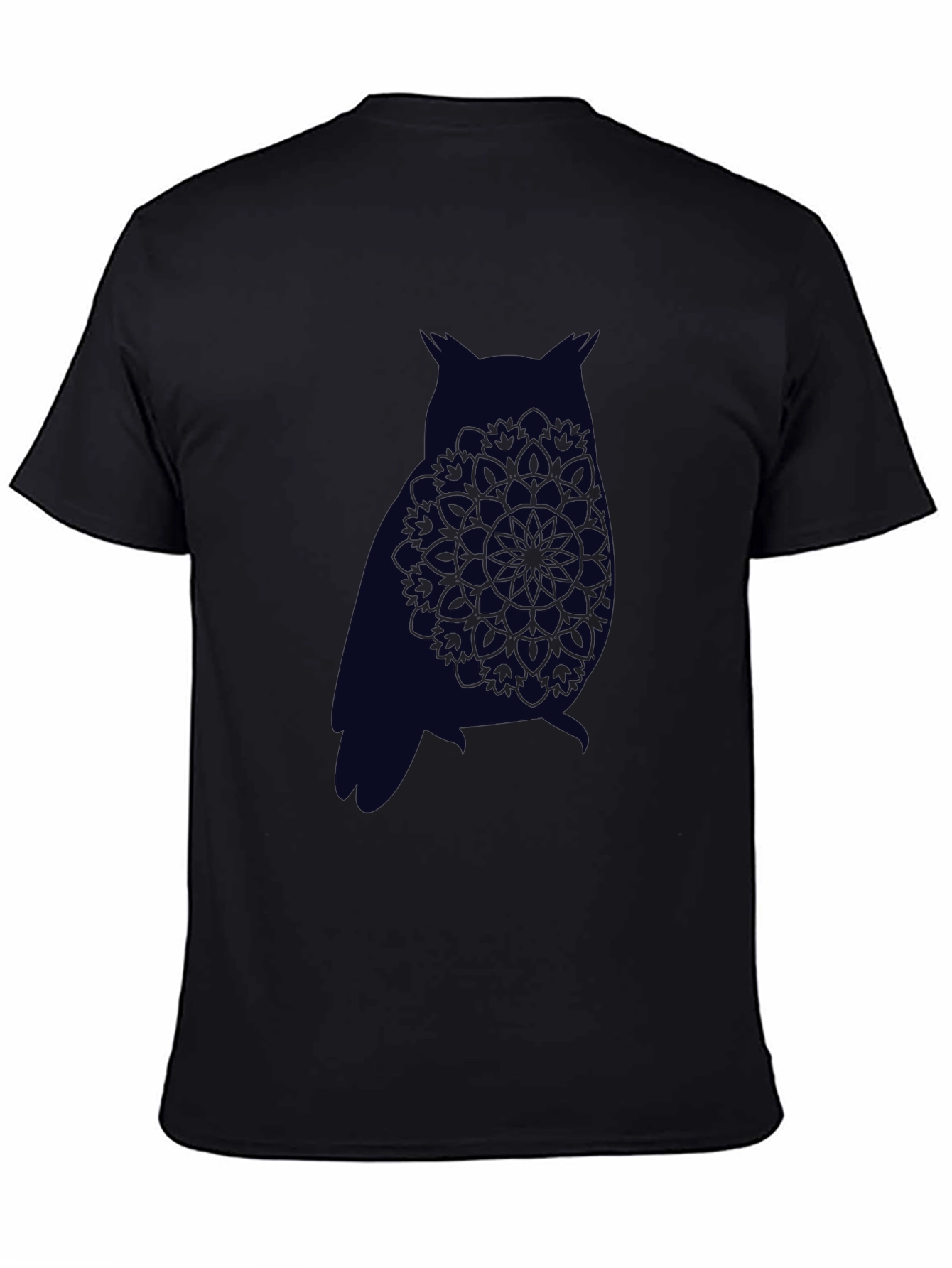 Owl Mandala Graphic Tee - Mens Black T-Shirt