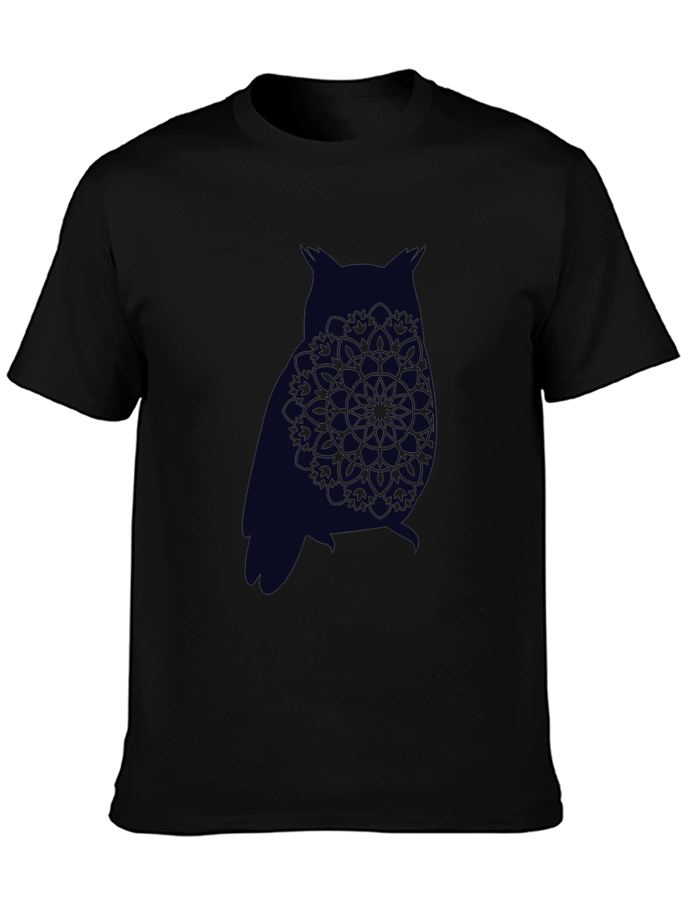 Owl Mandala Graphic Tee - Mens Black T-Shirt