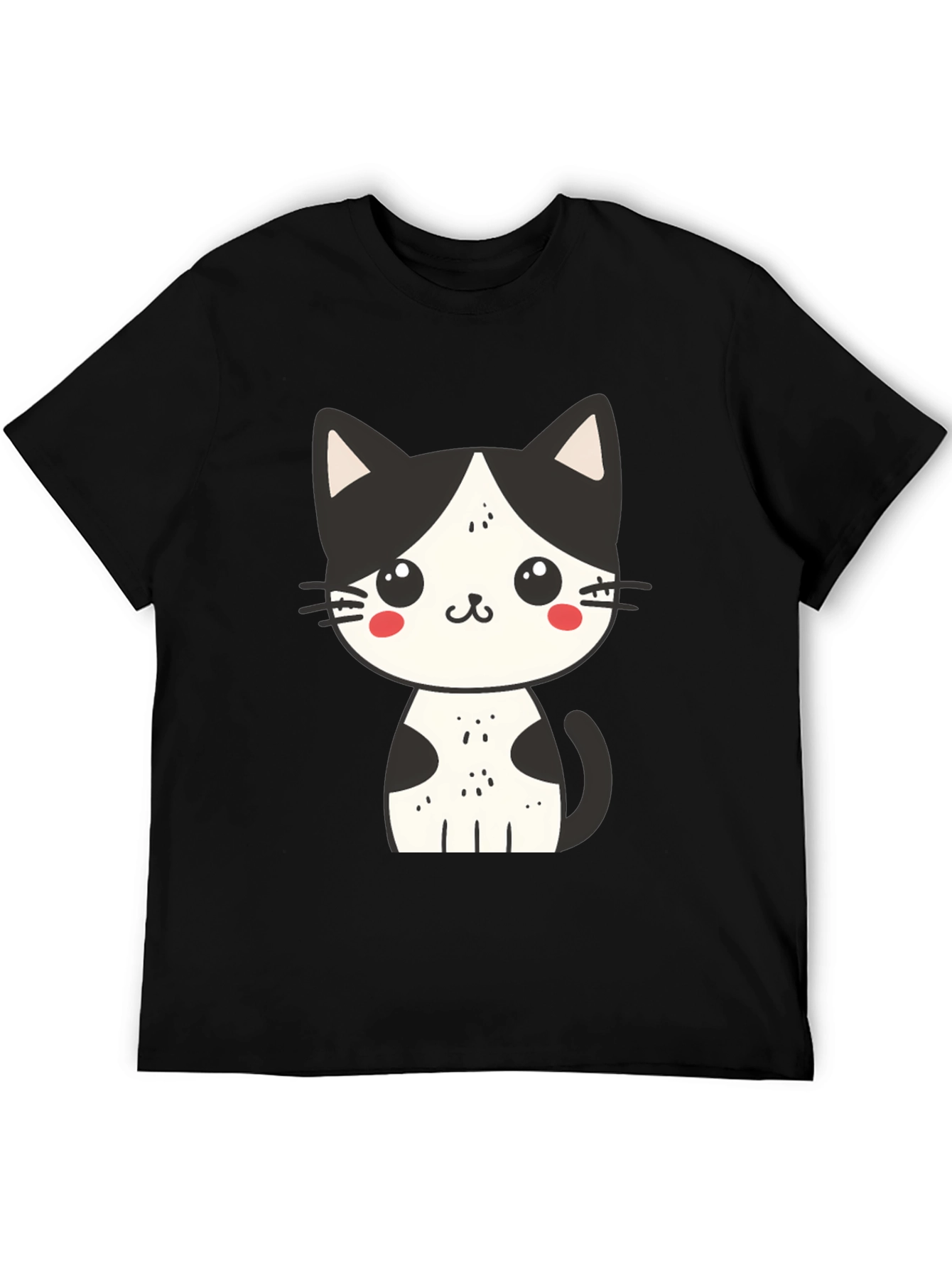 Cute Cat Graphic Tee - Unisex Black T-Shirt