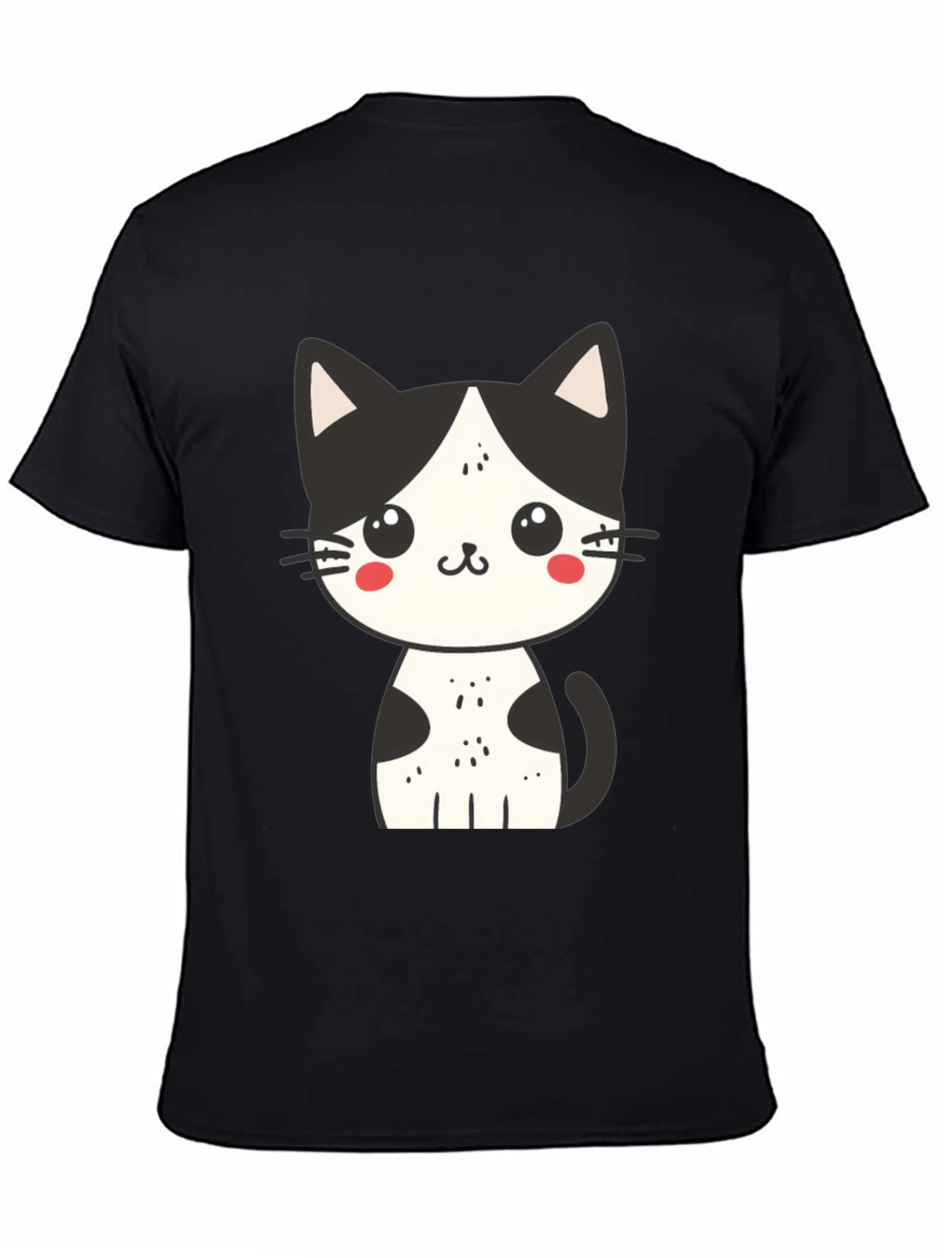 Cute Cat Graphic Tee - Unisex Black T-Shirt