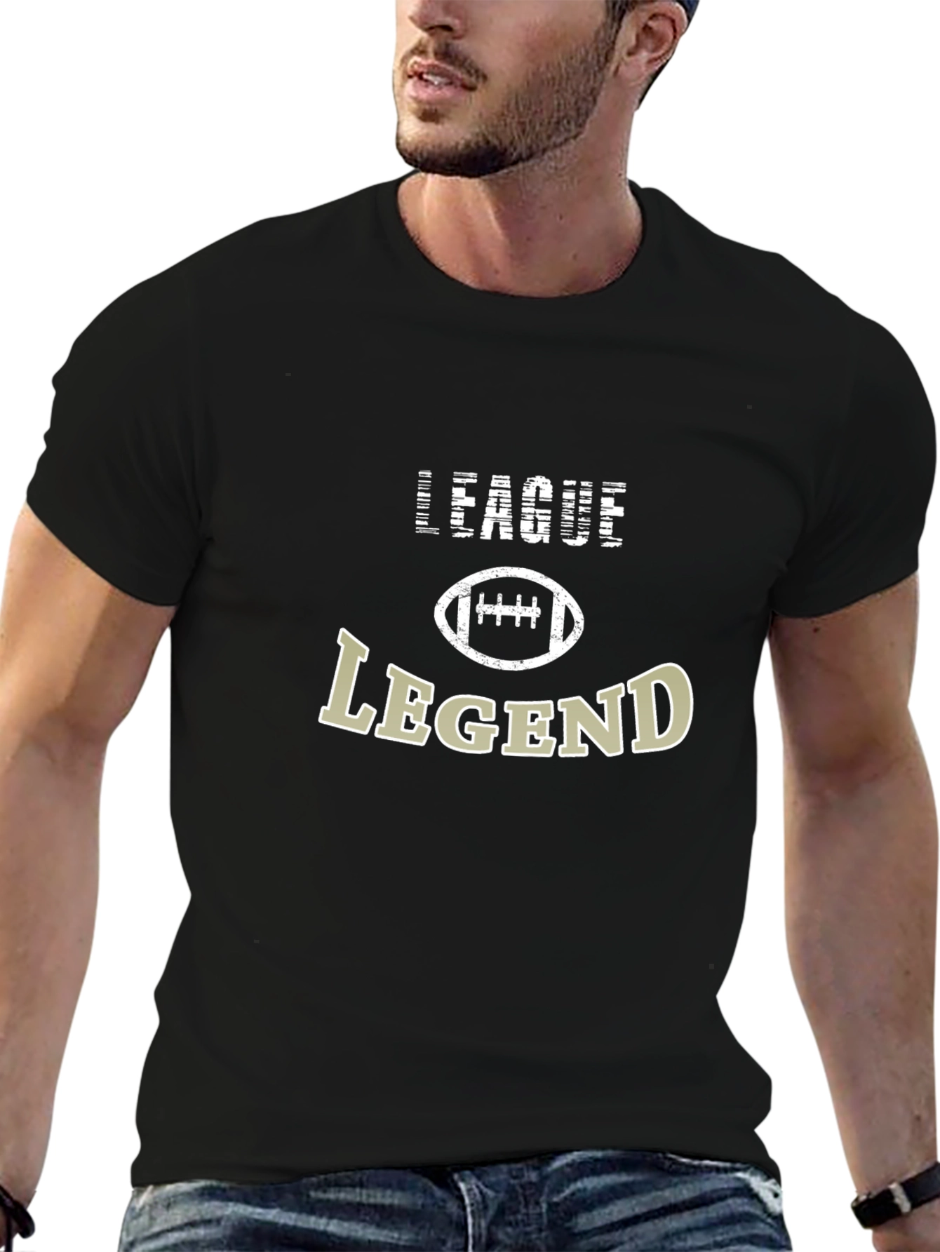 League Legend Football Graphic Tee - Black