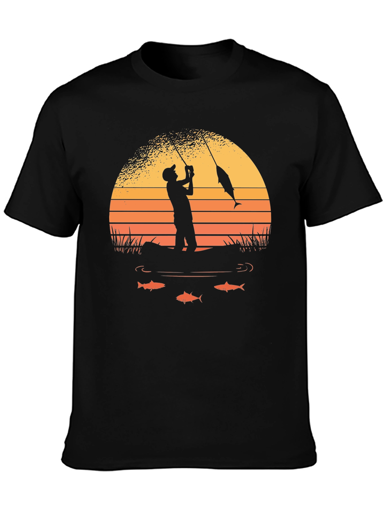 Fishing Sunset Graphic Tee