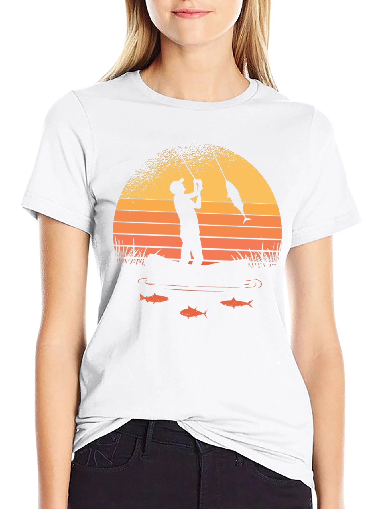 Fishing Sunset Graphic Tee