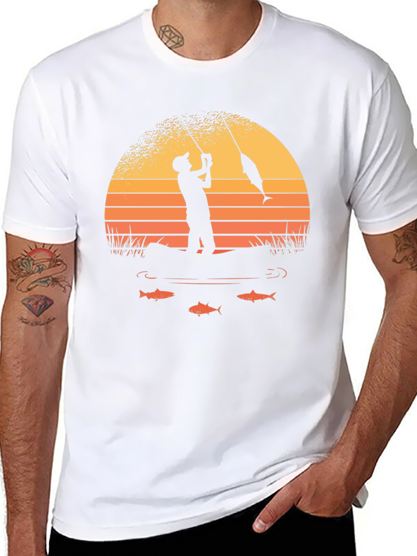 Fishing Sunset Graphic Tee