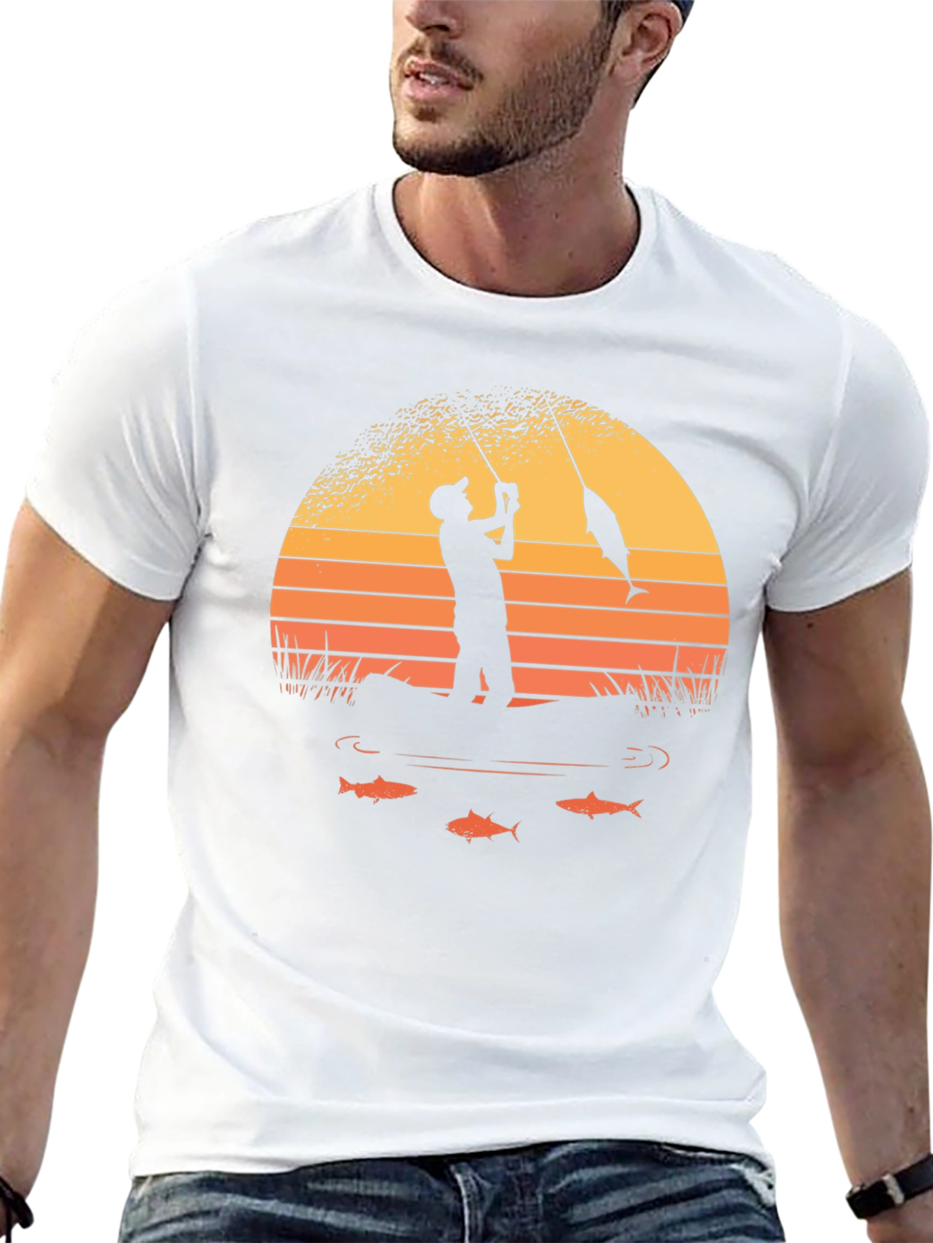 Fishing Sunset Graphic Tee
