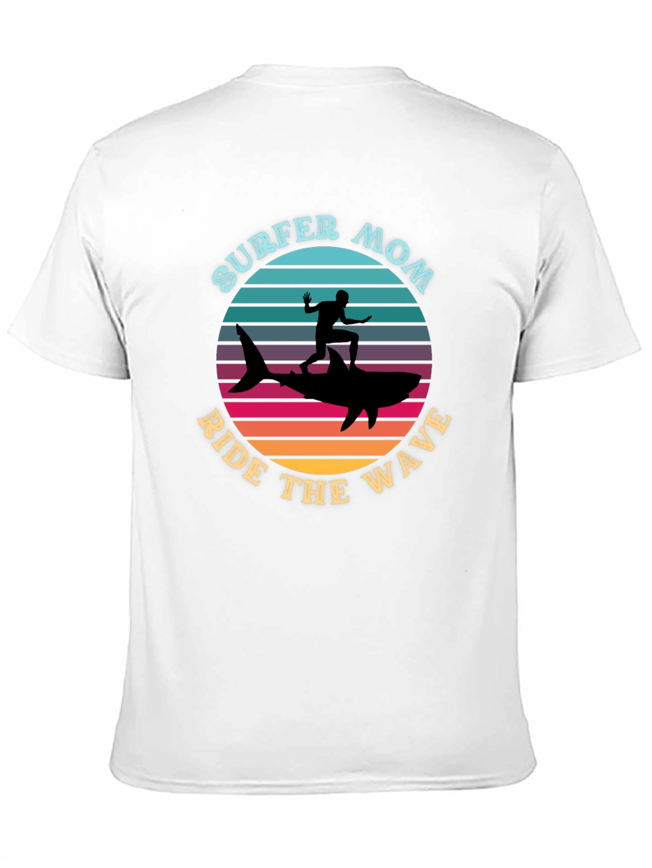 Surfer Mom Ride the Wave Graphic T-Shirt