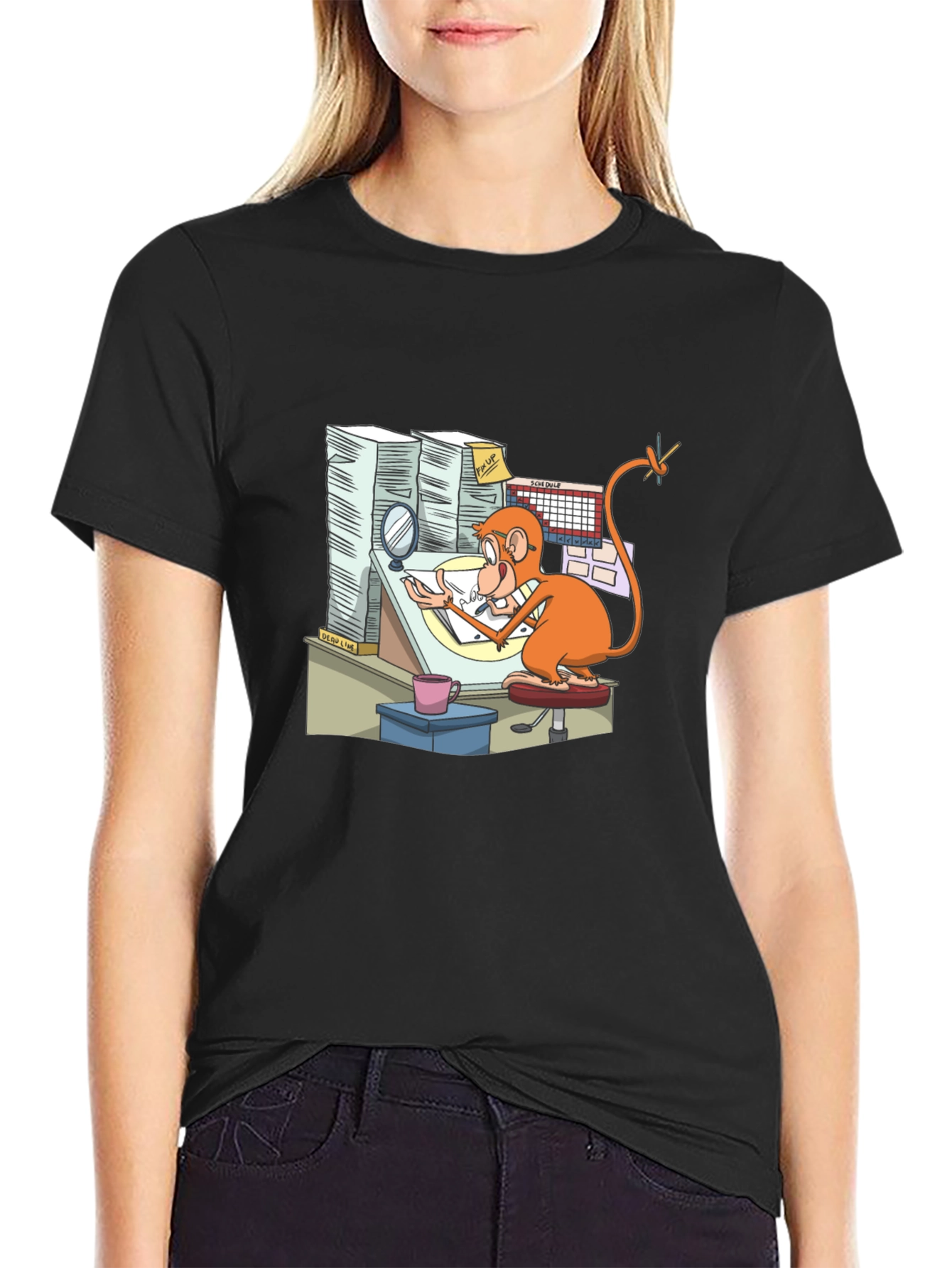 Cartoon Monkey T-Shirt - Creative Office Design