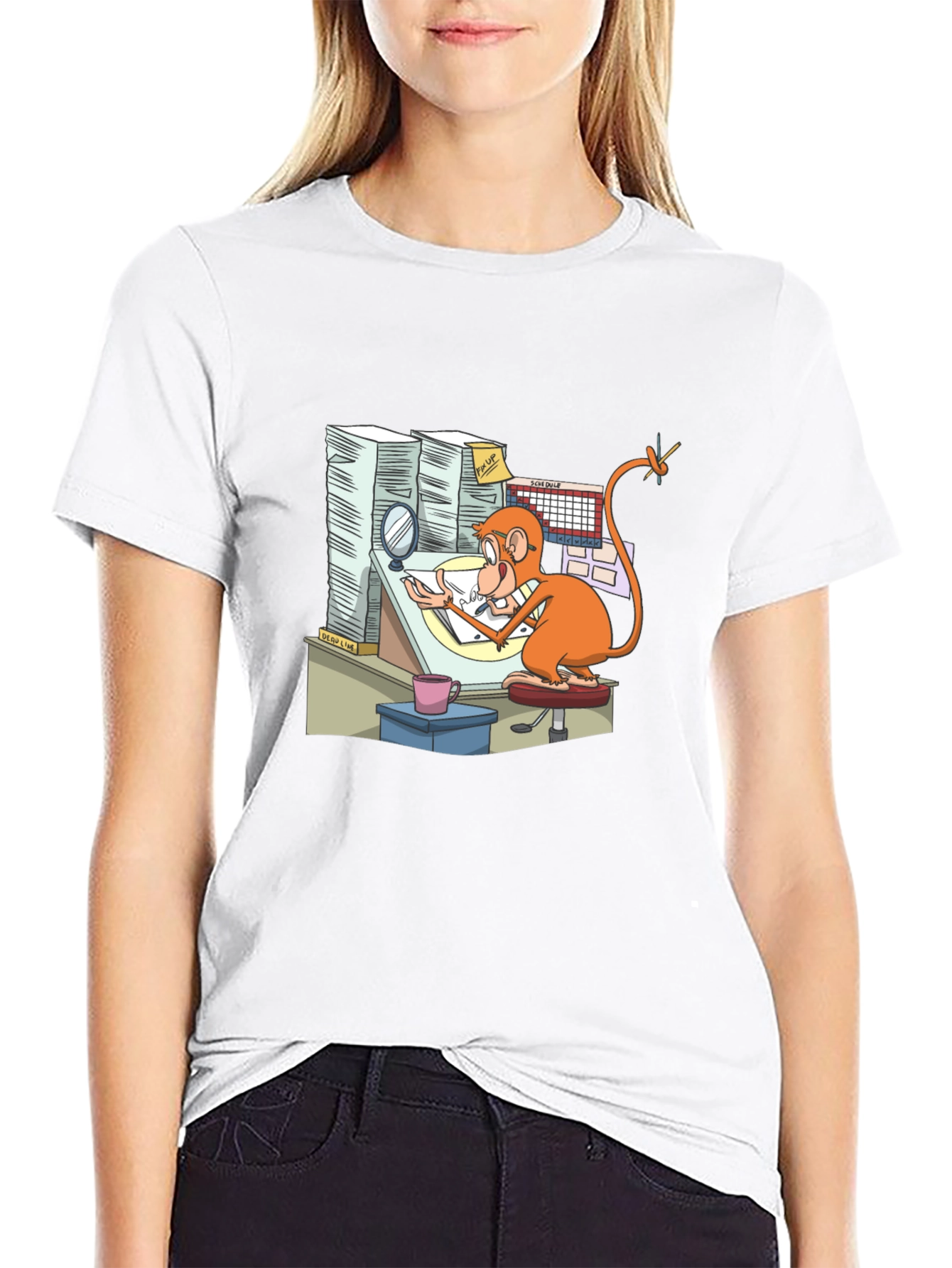 Cartoon Monkey T-Shirt - Creative Office Design