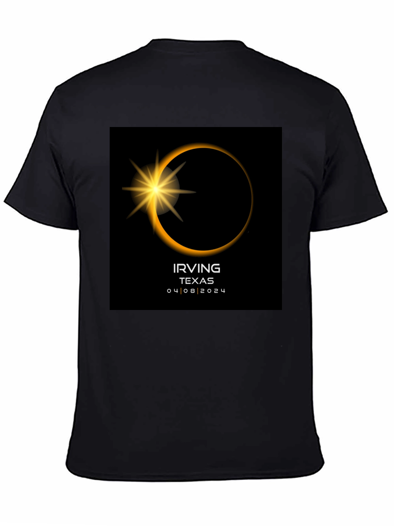 Irving Texas Eclipse 2024 Black T-Shirt