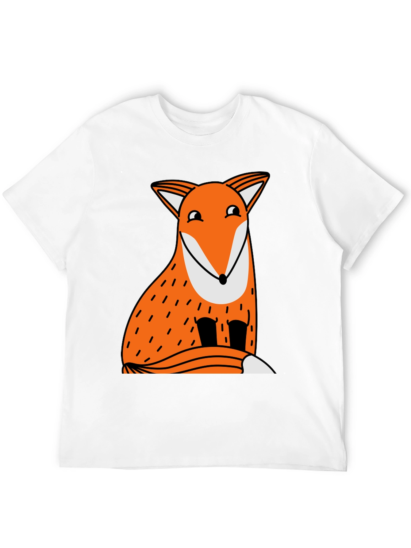 Funny Fox Graphic Tee - Black Cotton T-Shirt