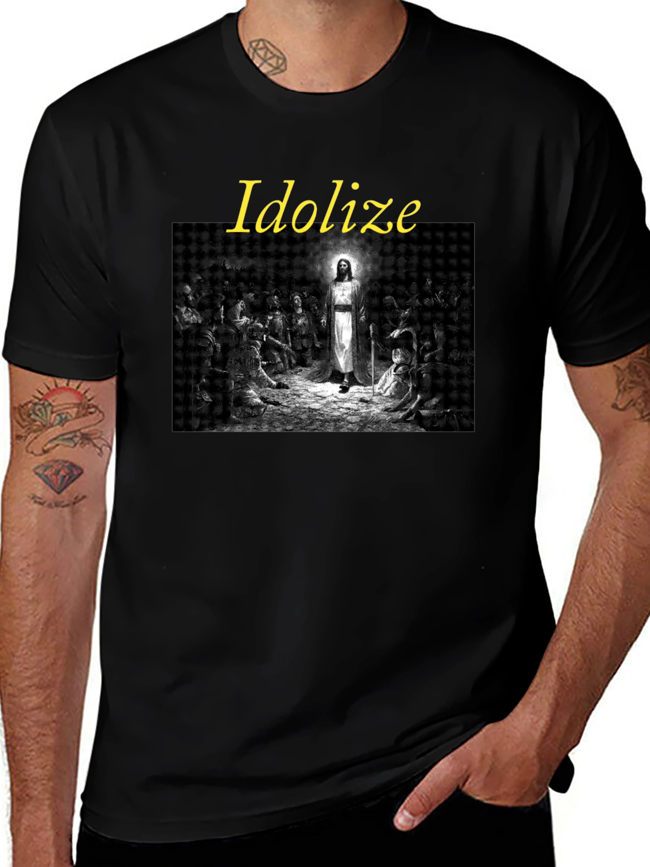 Idolize Jesus Graphic Tee - Stylish Black T-Shirt