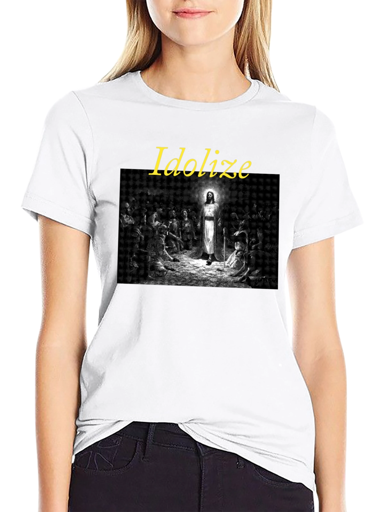 Idolize Jesus Graphic Tee - Stylish Black T-Shirt