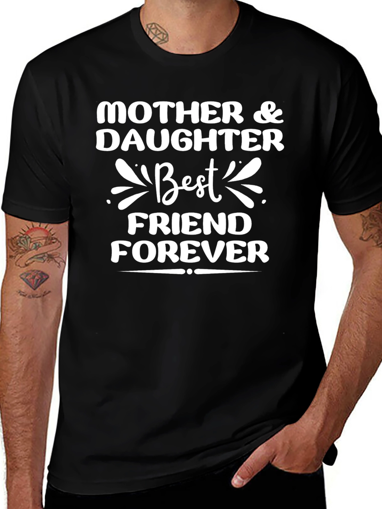 Mother & Daughter Best Friend Forever Black T-Shirt
