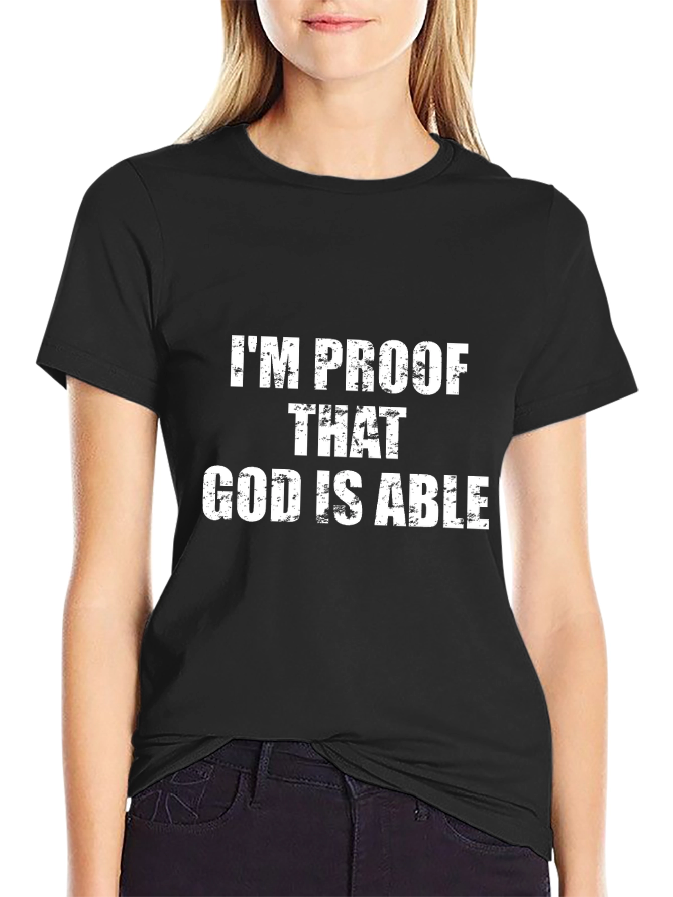 Im Proof God is Able Black T-Shirt