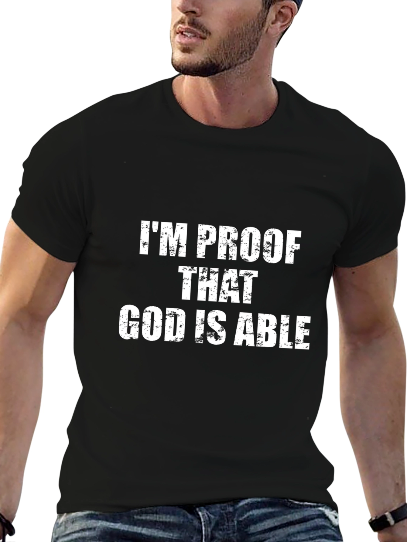 Im Proof God is Able Black T-Shirt