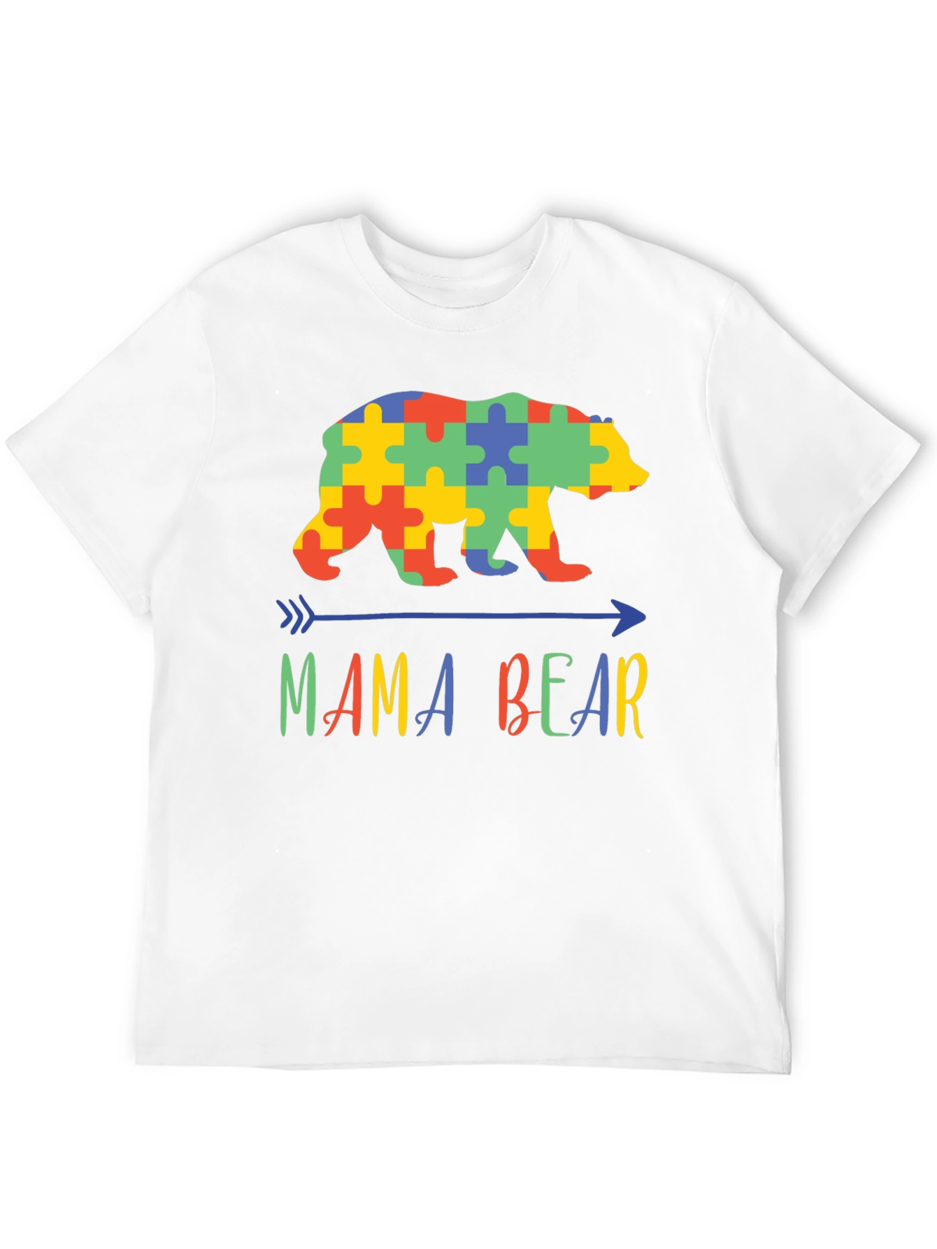 Mama Bear Autism Awareness Puzzle T-Shirt