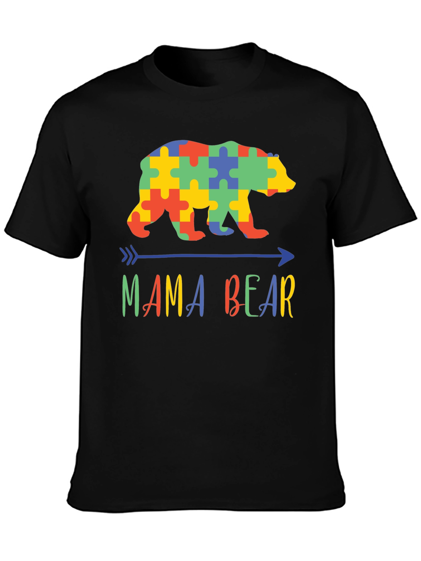 Mama Bear Autism Awareness Puzzle T-Shirt