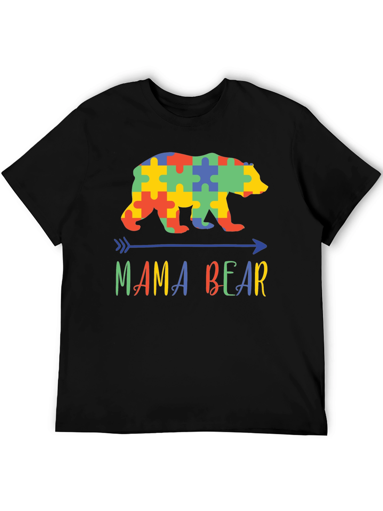 Mama Bear Autism Awareness Puzzle T-Shirt