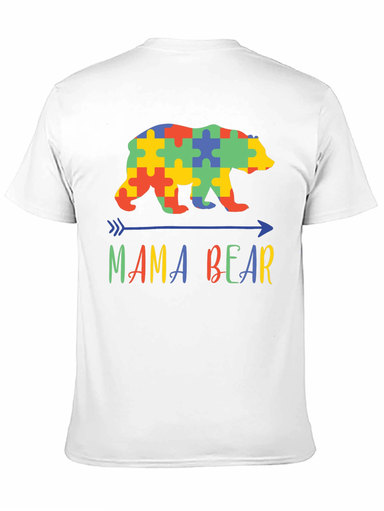 Mama Bear Autism Awareness Puzzle T-Shirt