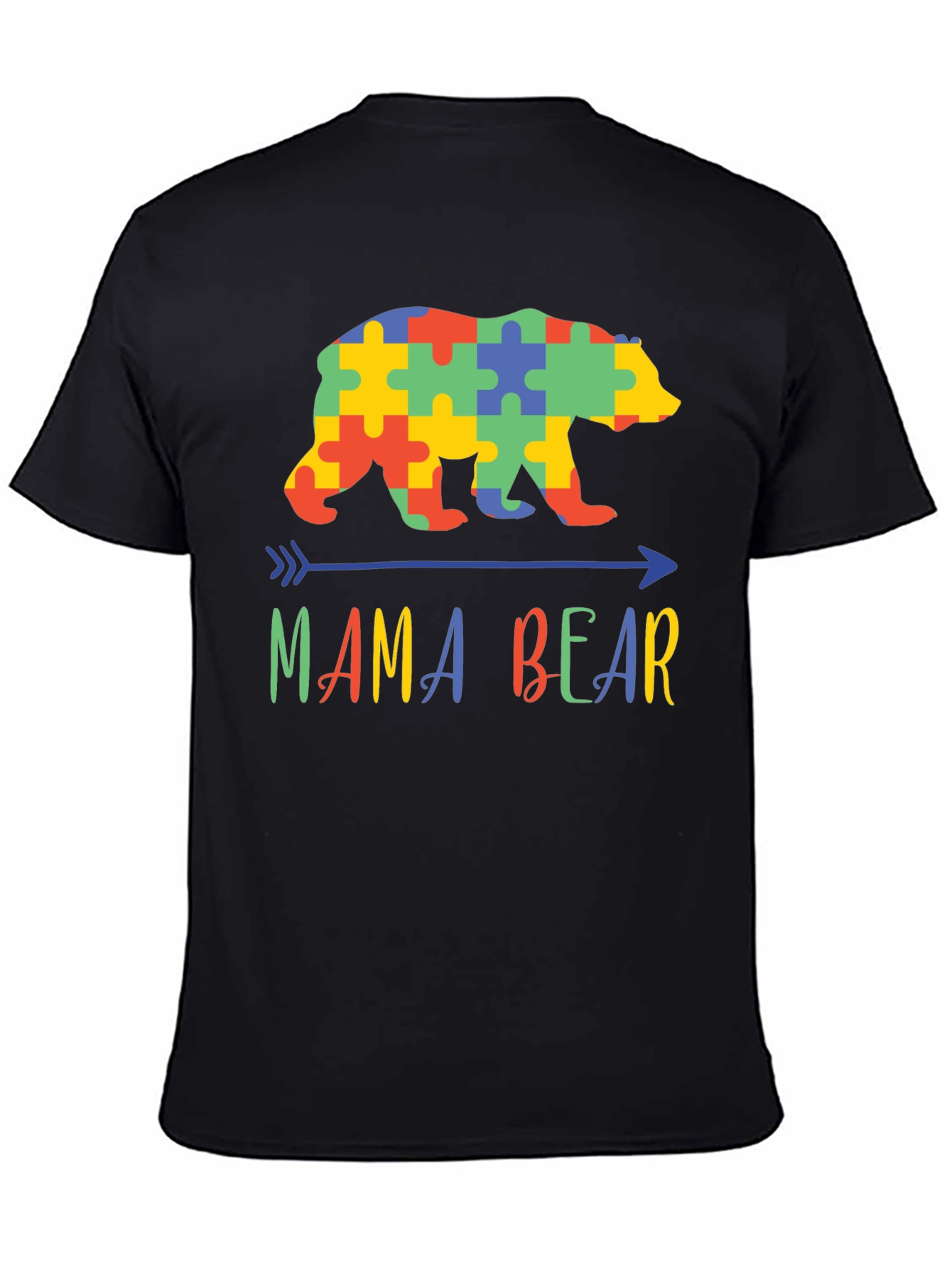 Mama Bear Autism Awareness Puzzle T-Shirt