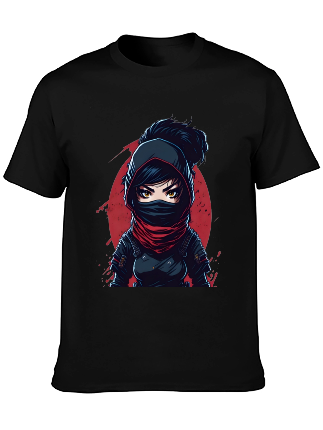 Ninja Anime Graphic Tee - Black