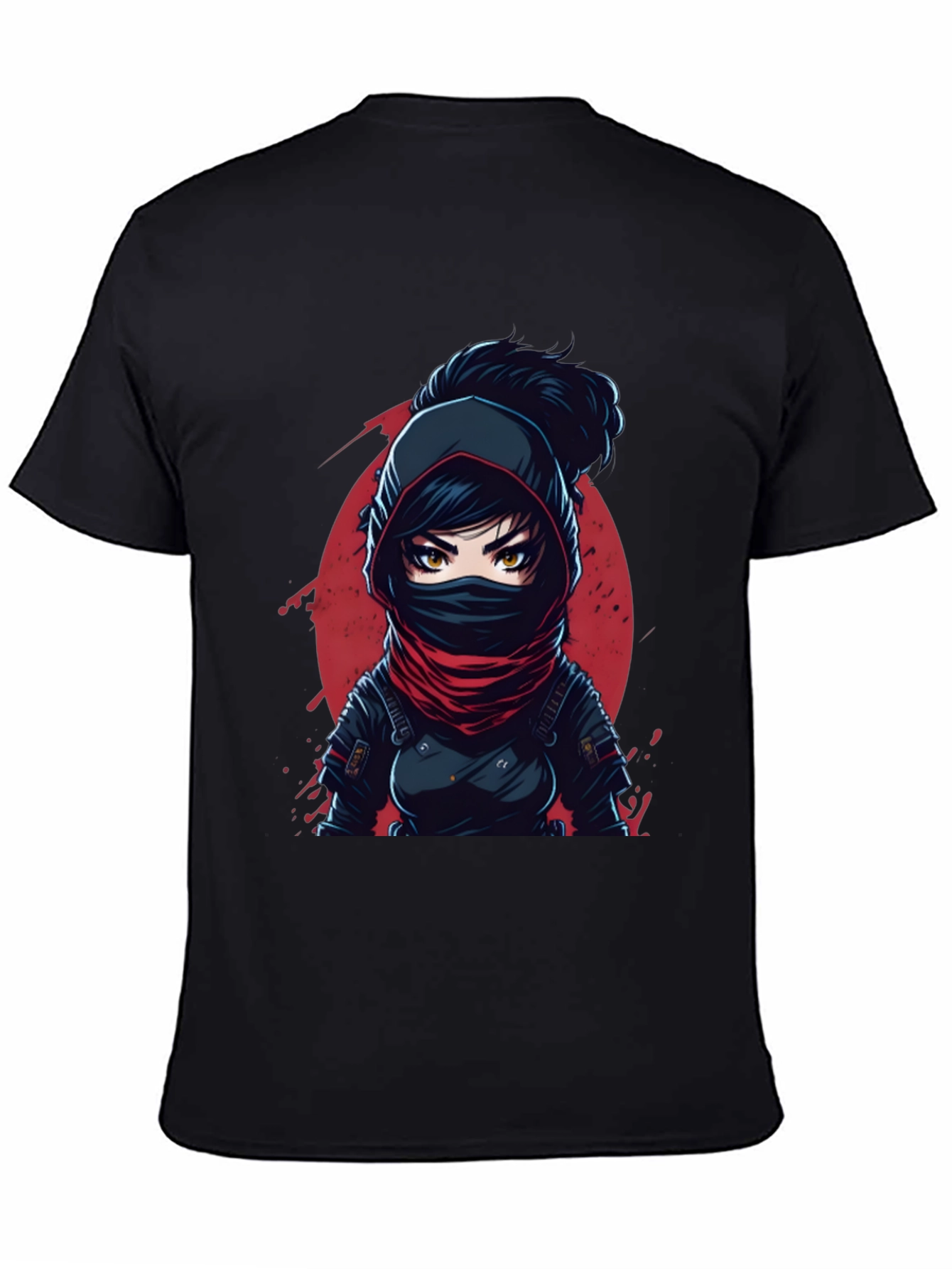 Ninja Anime Graphic Tee - Black
